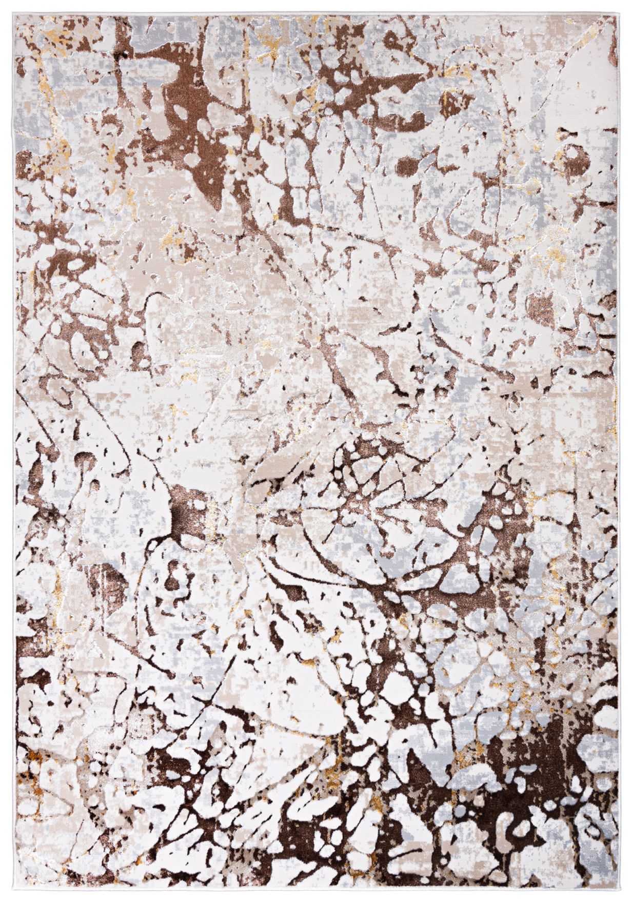 Tapis abstrait moderne à fils d'or GOLDEN MZ26D CREAM - beige