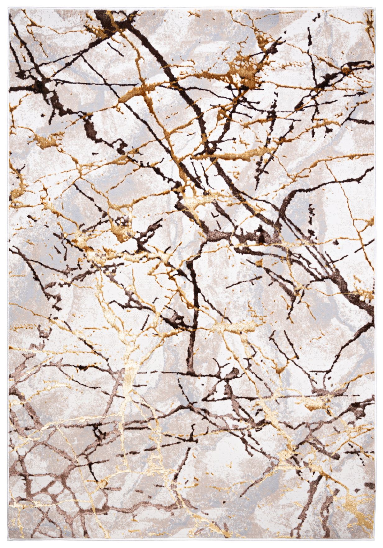 Tapis moderne à fil d'or en marbre GOLDEN MZ34D CREAM - beige, or