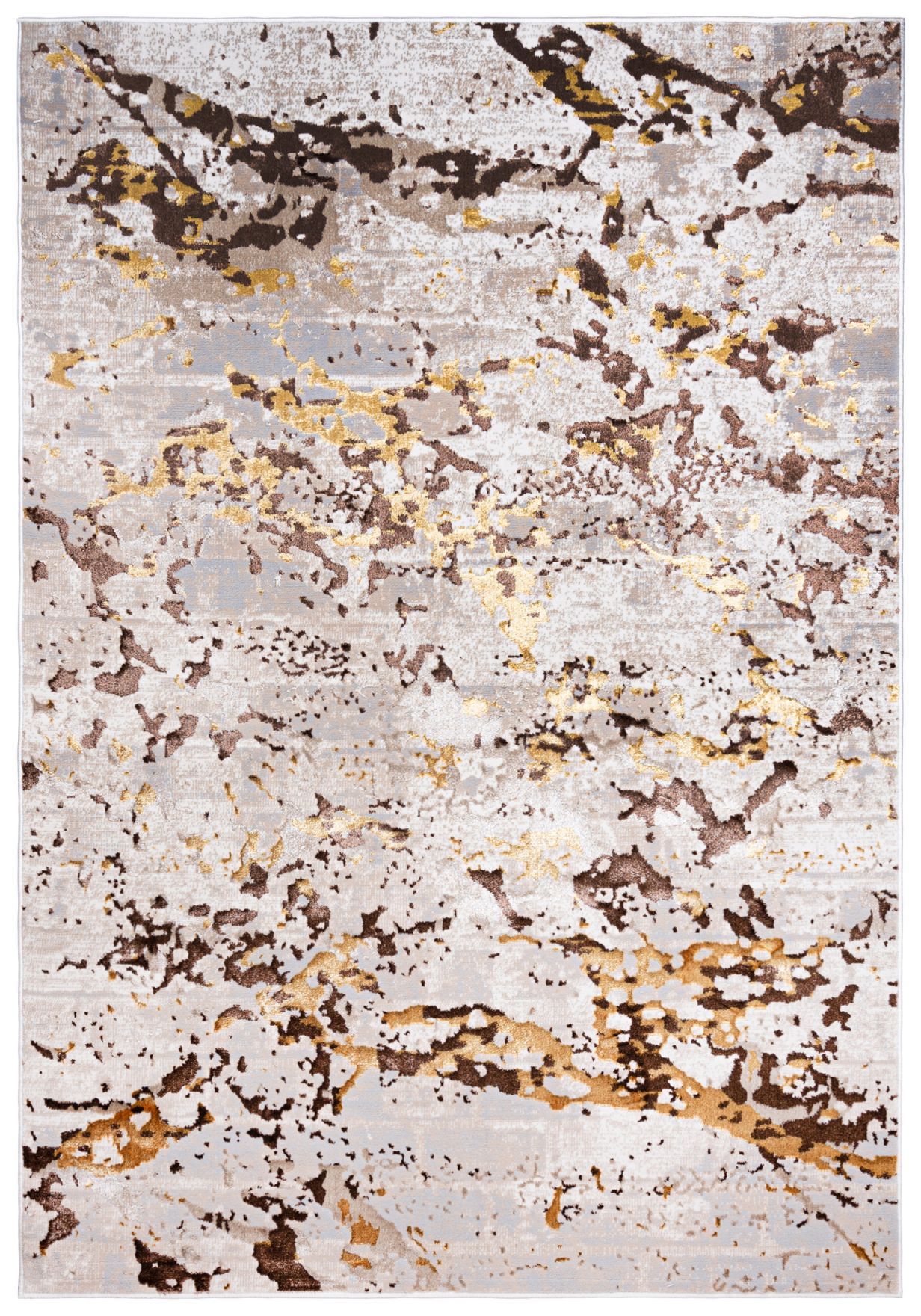 Tapis abstrait moderne à fils d'or GOLDEN MZ27D CREAM - beige, or
