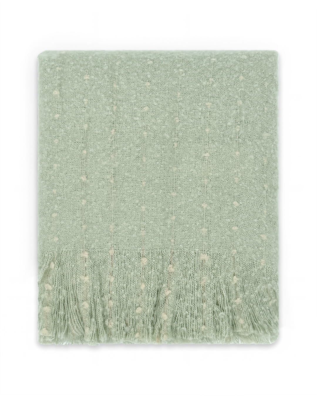 Plaid moderne à franges - Armonia Salvia - vert
