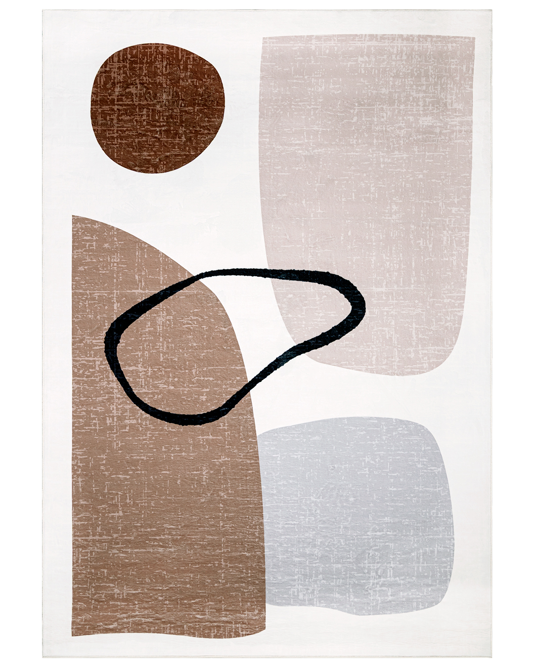Tapis géométrique moderne - Vera Nogal - beige, blanc, marron, gris