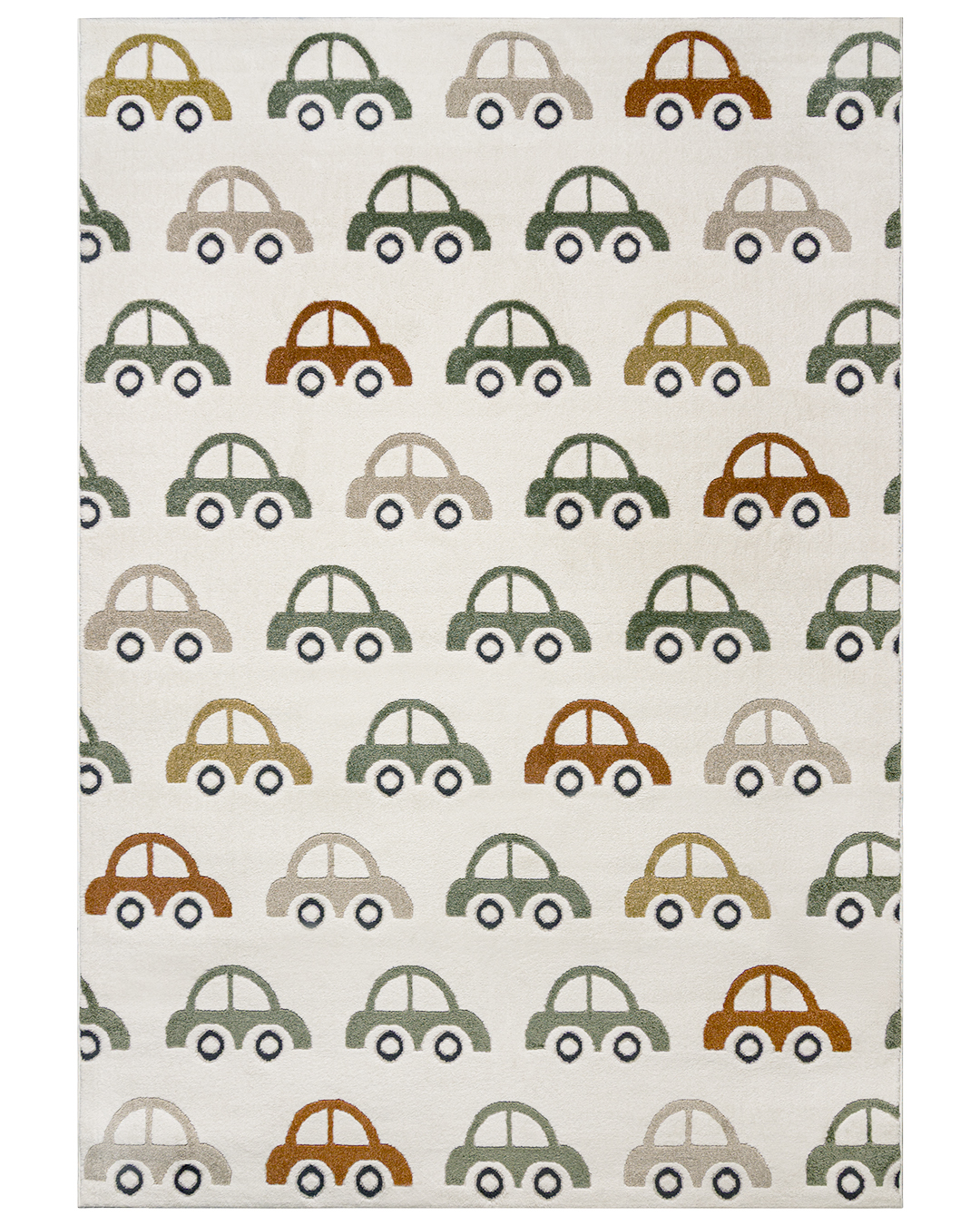 Tapis enfant avec voitures - Alora Coches - crème, vert, multicolore