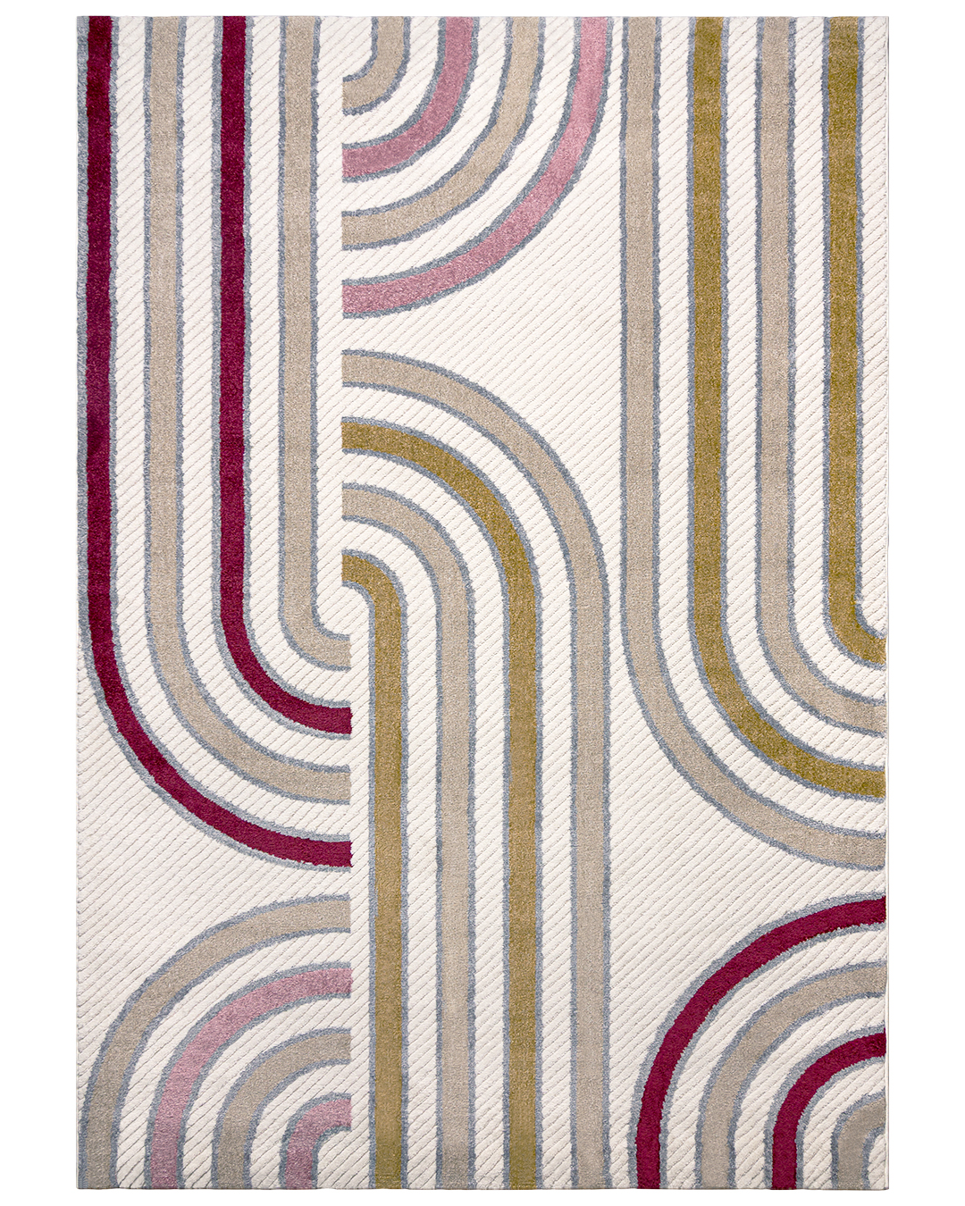 Tapis enfant géométrique - Alora Rojo - crème, rose, multicolore