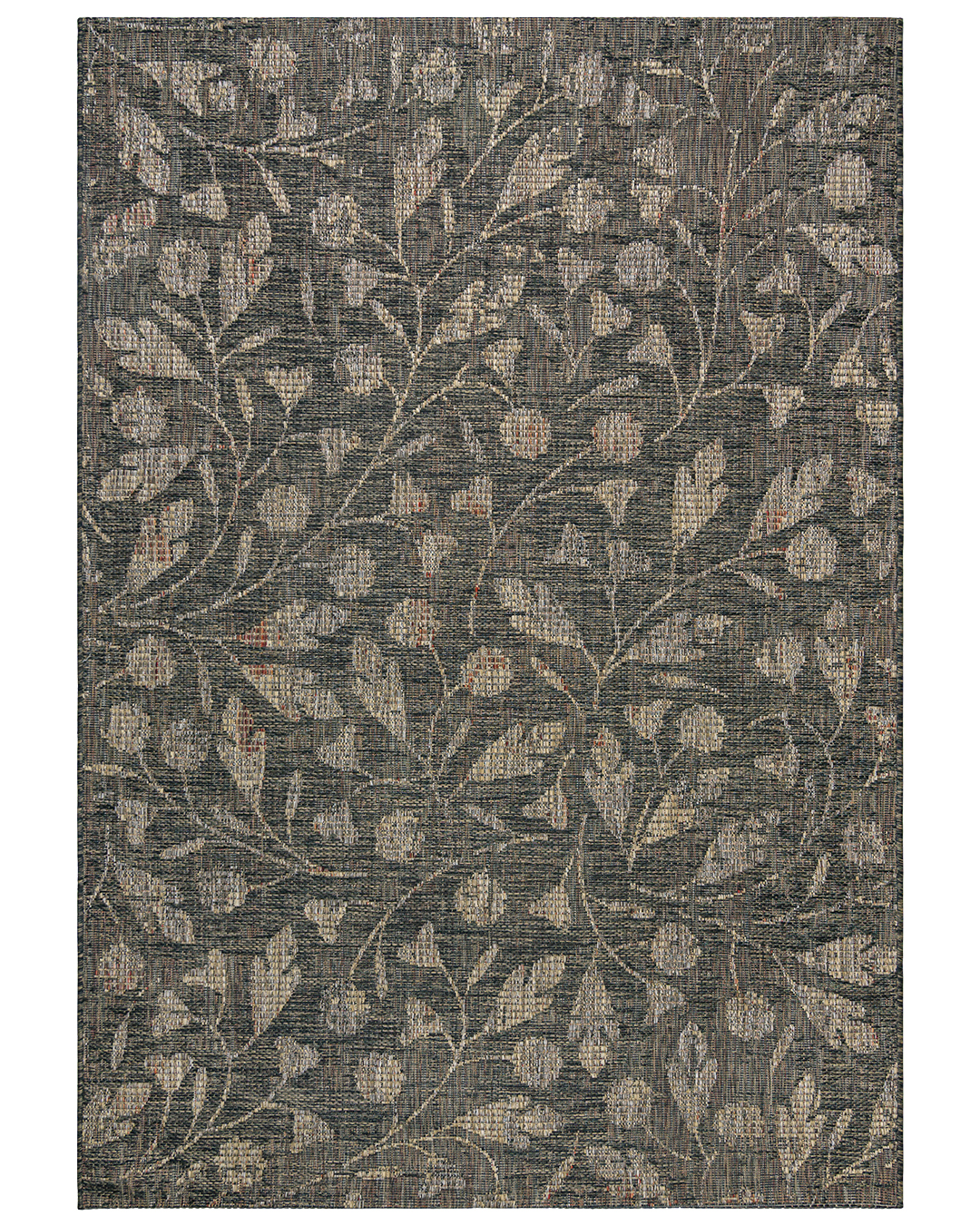 Tapis d'extérieur / d'intérieur, motif végétal - Adra Marron - marron foncé, beige, bohème