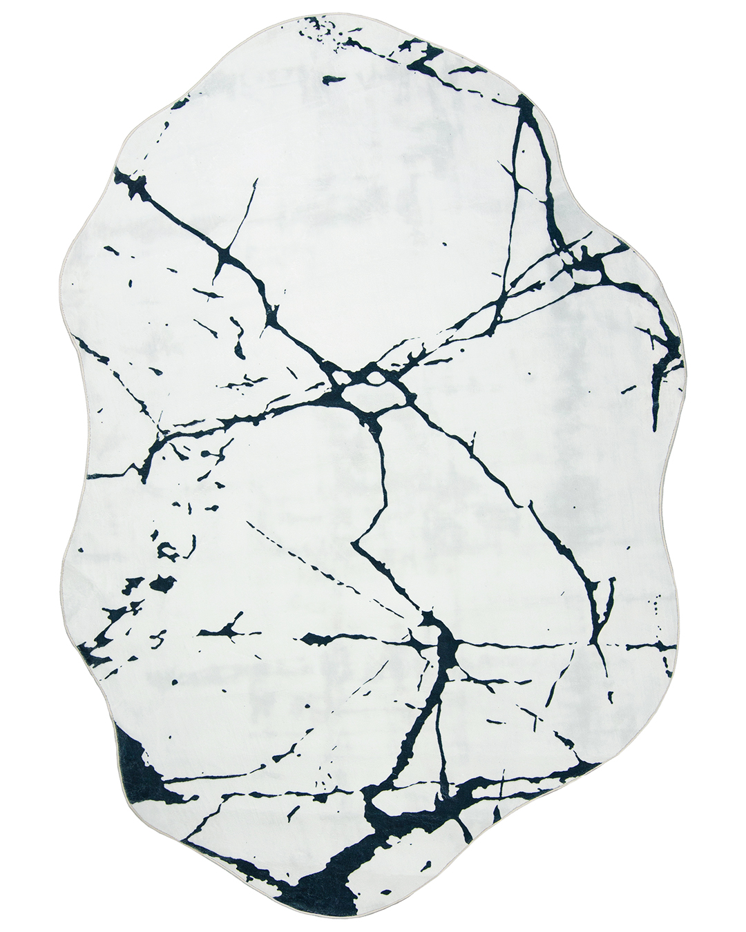 Tapis moderne irrégulier - Arona Finet - blanc, noir et blanc, abstrait