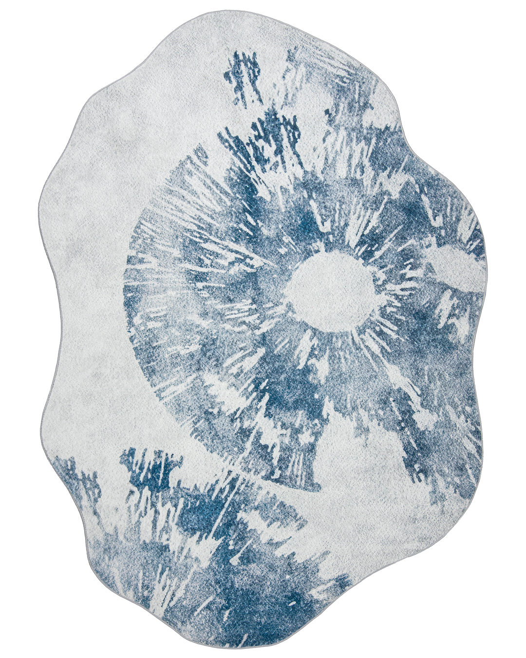 Tapis moderne irrégulier - Arona Iris - bleu, gris, abstrait