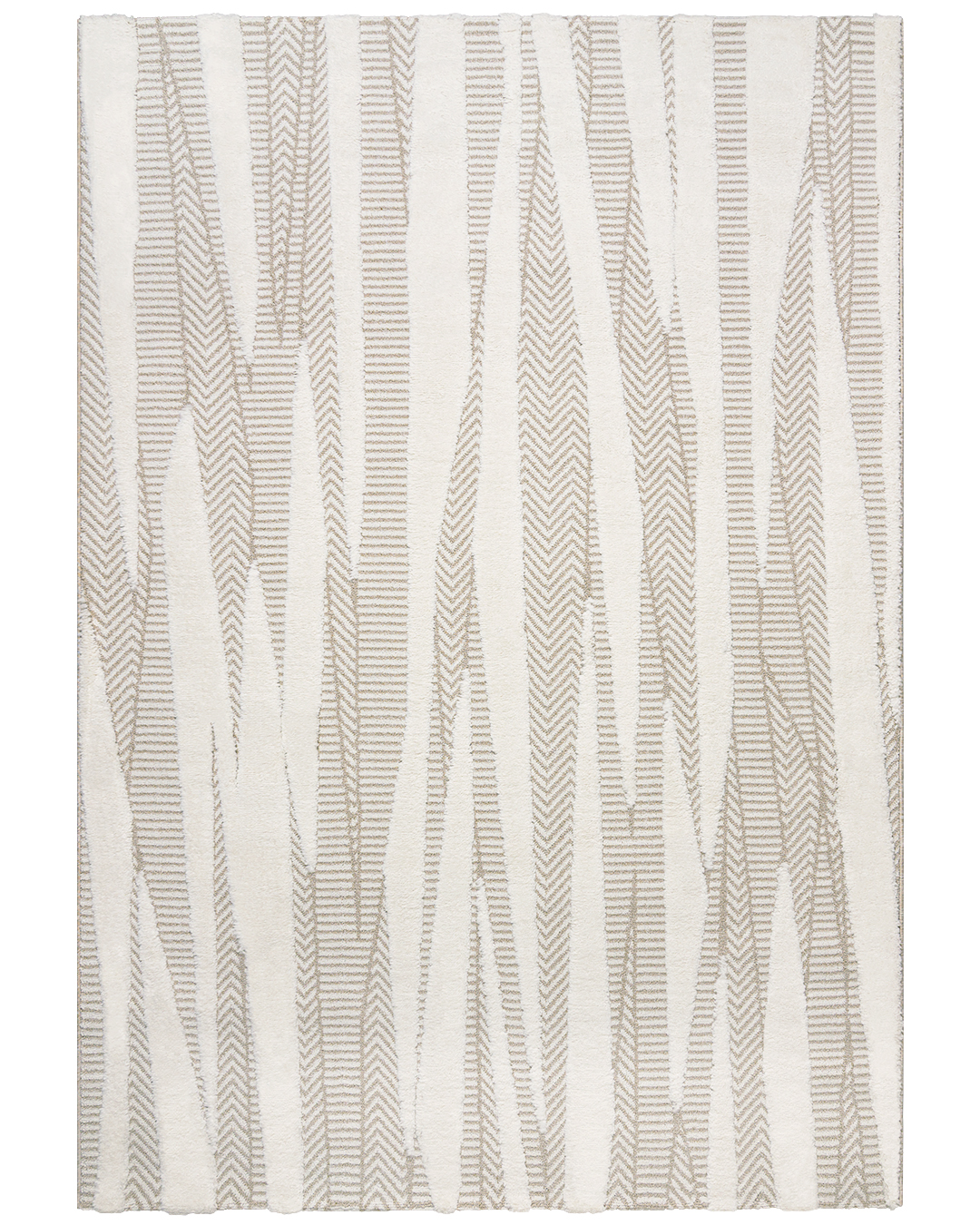 Tapis moderne abstrait - Blanca Cande - marron, crème, poils mi-longs