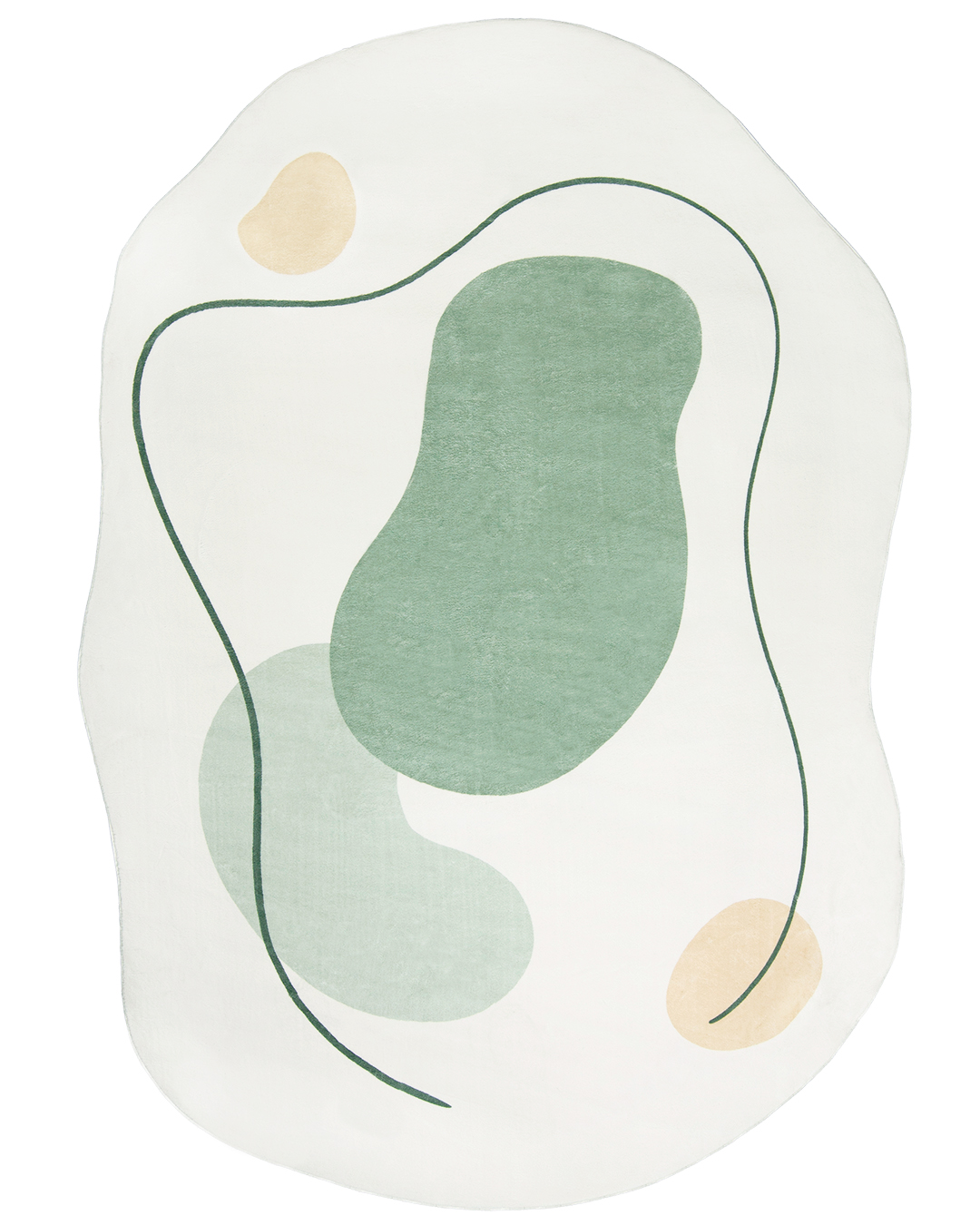 Tapis Moderne Irrégulier - Bova Certo - blanc, vert, abstrait