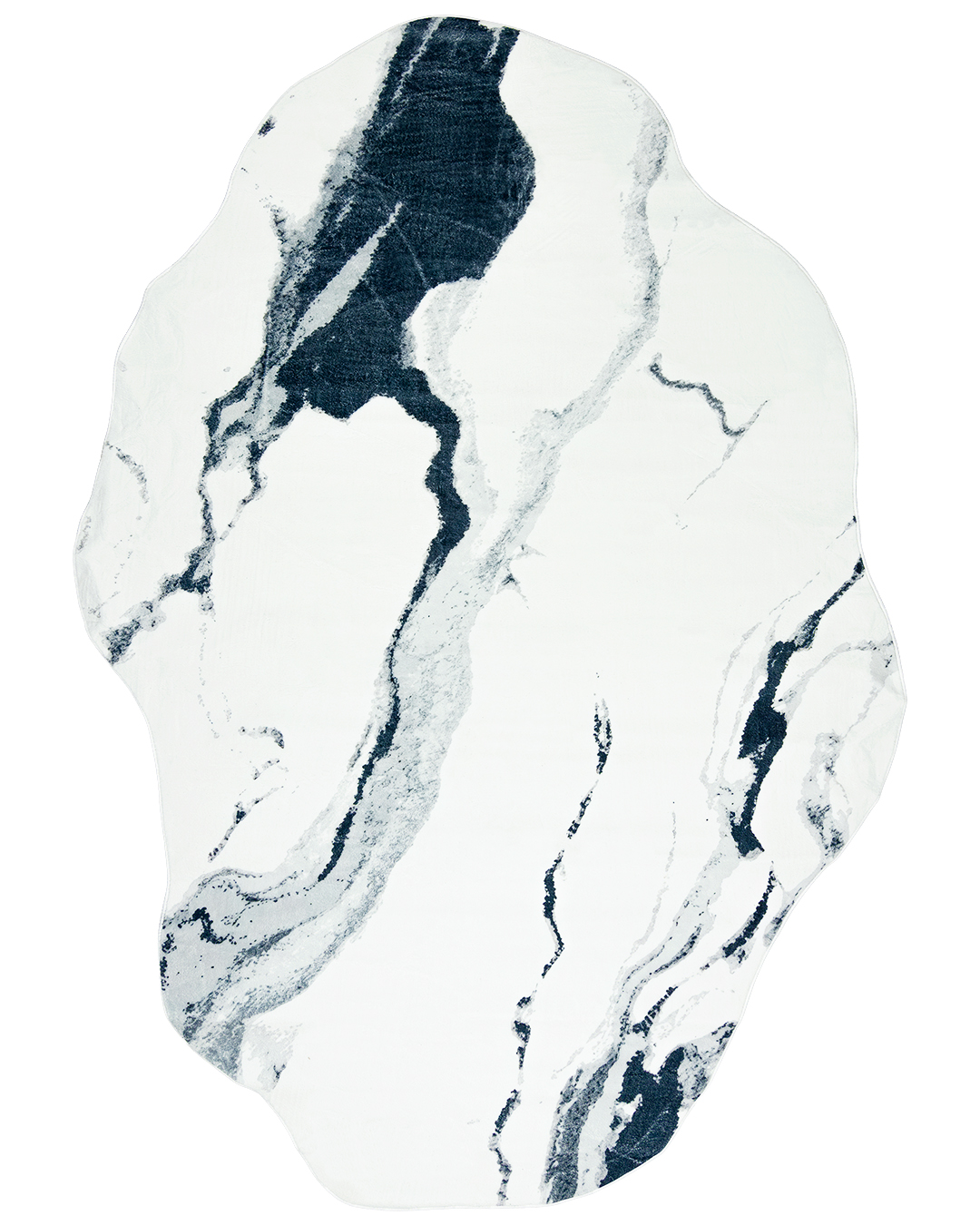Tapis Moderne Irrégulier - Bova Feni - blanc, gris, noir, abstrait