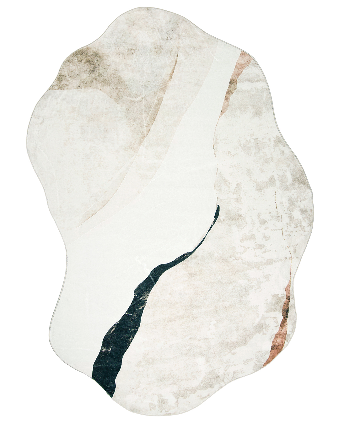 Tapis Moderne Irrégulier - Bova Torra - beige, blanc, noir, abstrait