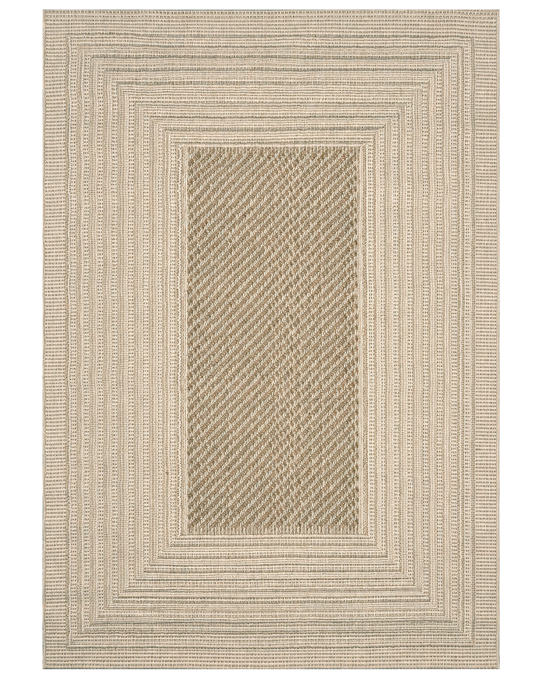 Tapis d'extérieur / d'intérieur, géométrique - Cangas Nadir - beige, écru, crème