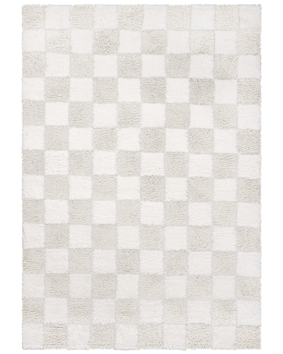 Tapis shaggy moderne - Chiva Crema - beige, crème, motif à carreaux
