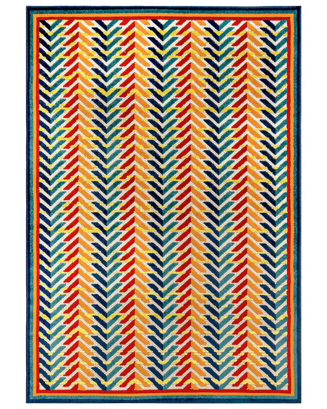 Tapis Moderne, Abstrait - Fano Frecce - orange, vert, bleu