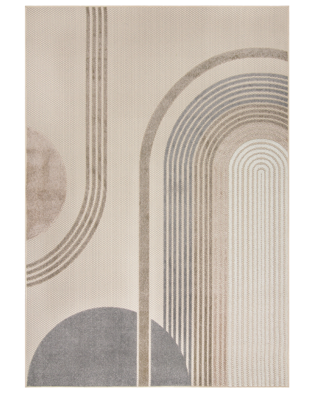 Tapis extérieur / intérieur, moderne - Fano Mattina - crème, gris, imperméable, pour terrasse, balcon