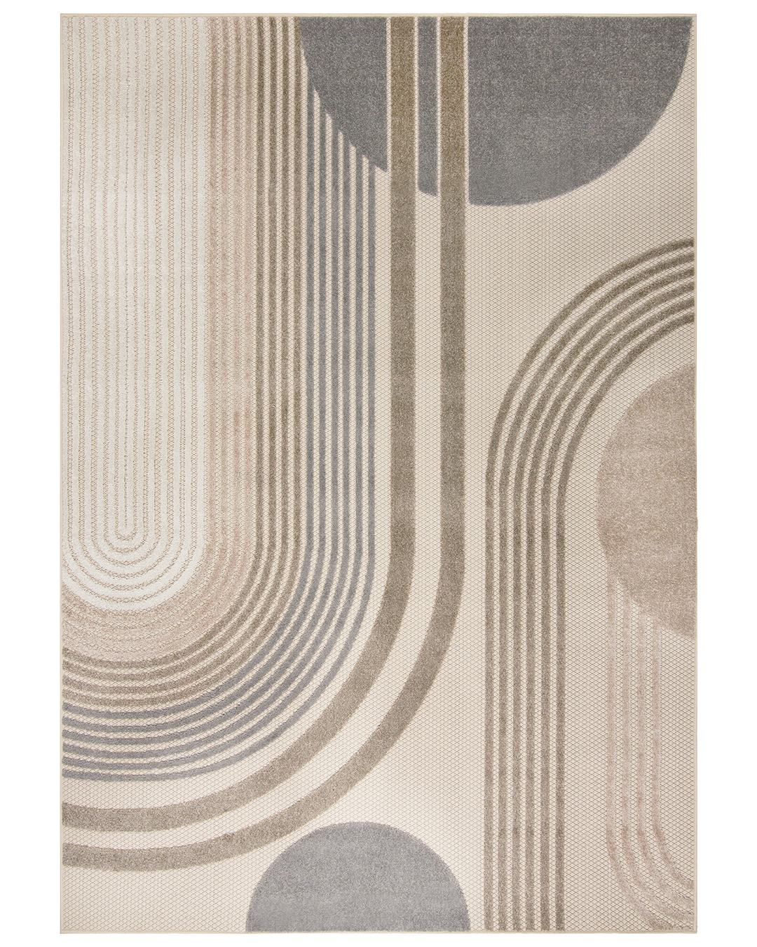 Tapis extérieur / intérieur, moderne - Fano Sole - crème, marron, gris, imperméable, pour terrasse, balcon