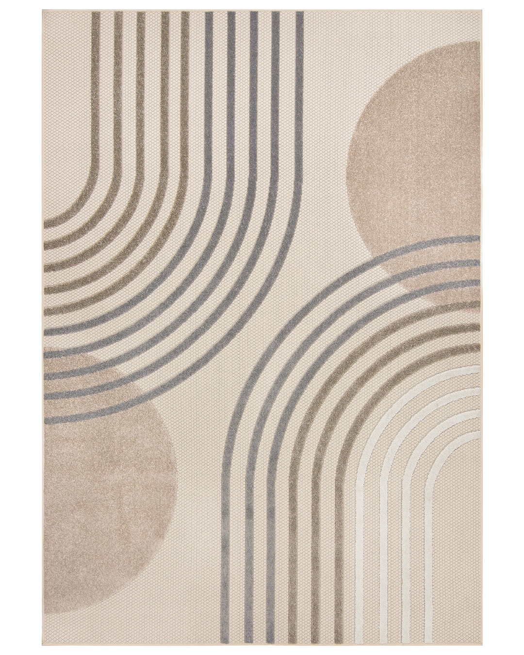 Tapis extérieur / intérieur, moderne - Fano Vento - crème, marron, gris, imperméable, pour terrasse, balcon