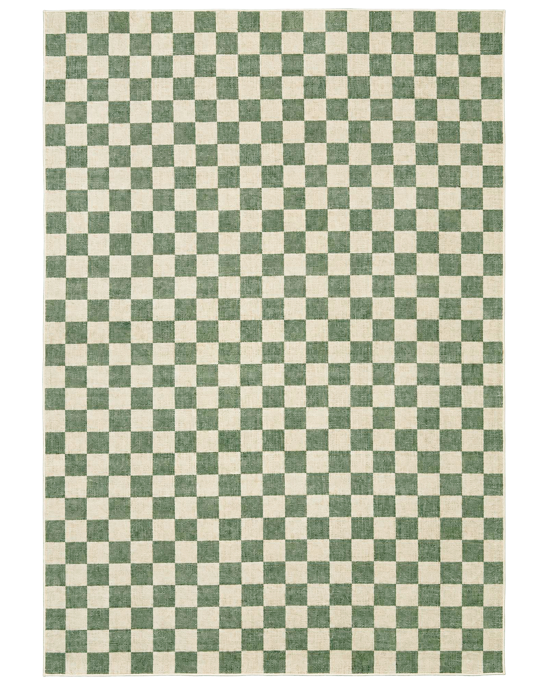 Tapis géométrique moderne - Dax Verde - beige, vert, motif à carreaux