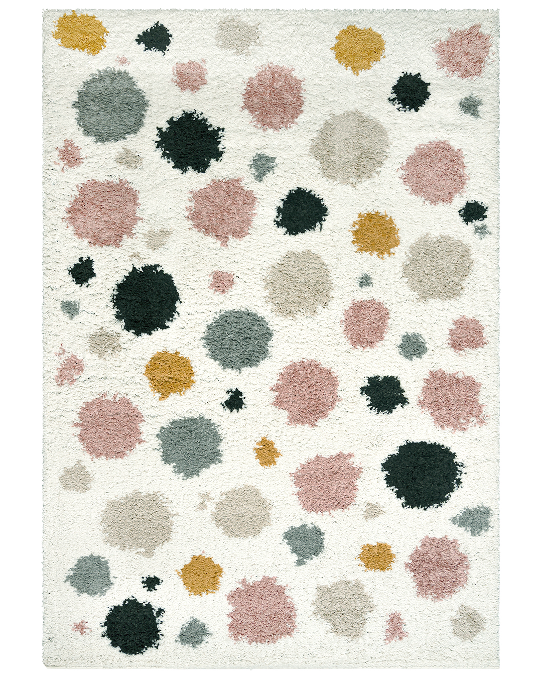 Tapis à poils longs / Shaggy pour chambre d'ado, abstrait - Ibi Marea - beige, rose, multicolore