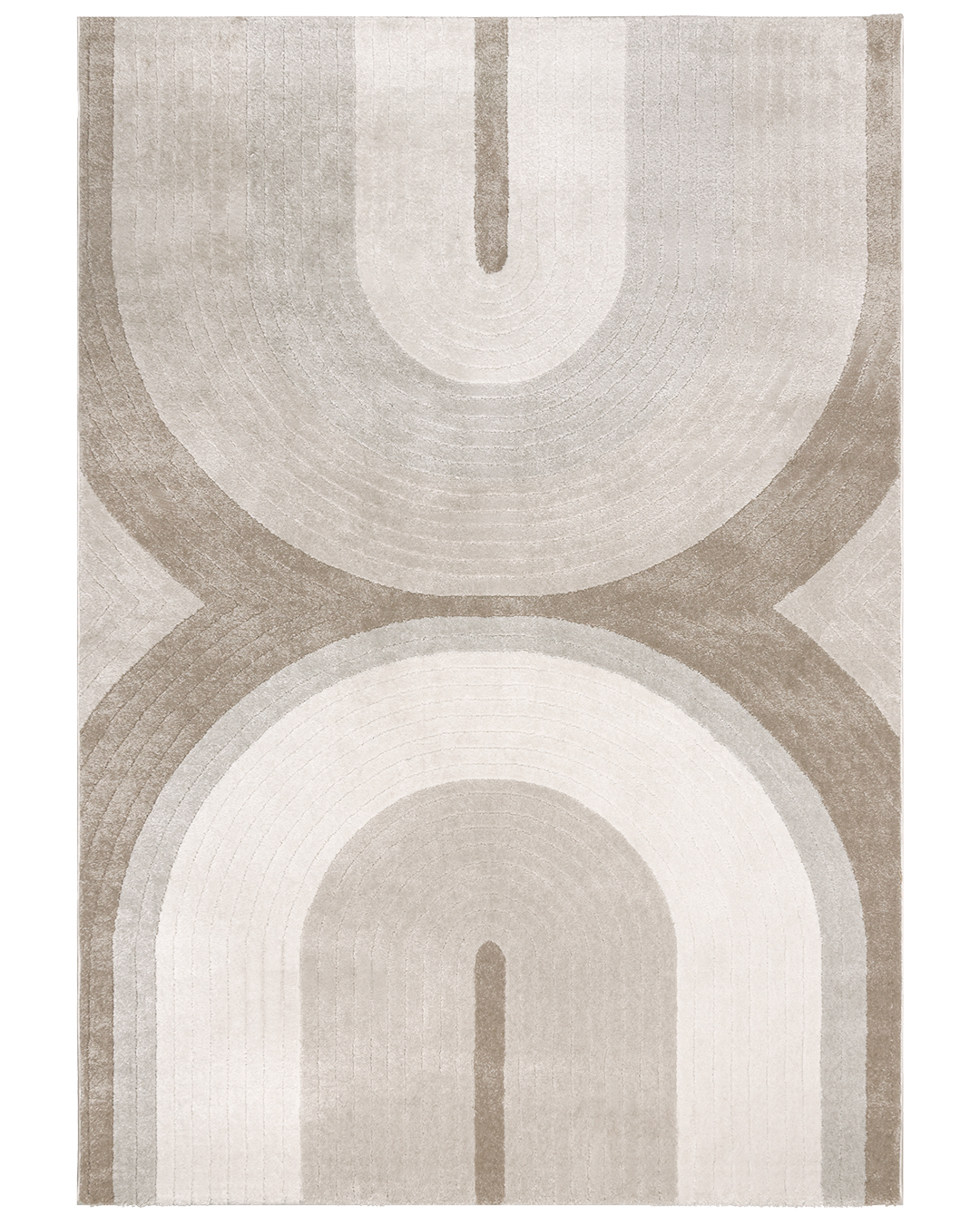 Tapis moderne abstrait - Lasarte Nut - marron, crème, gris, poils mi-longs