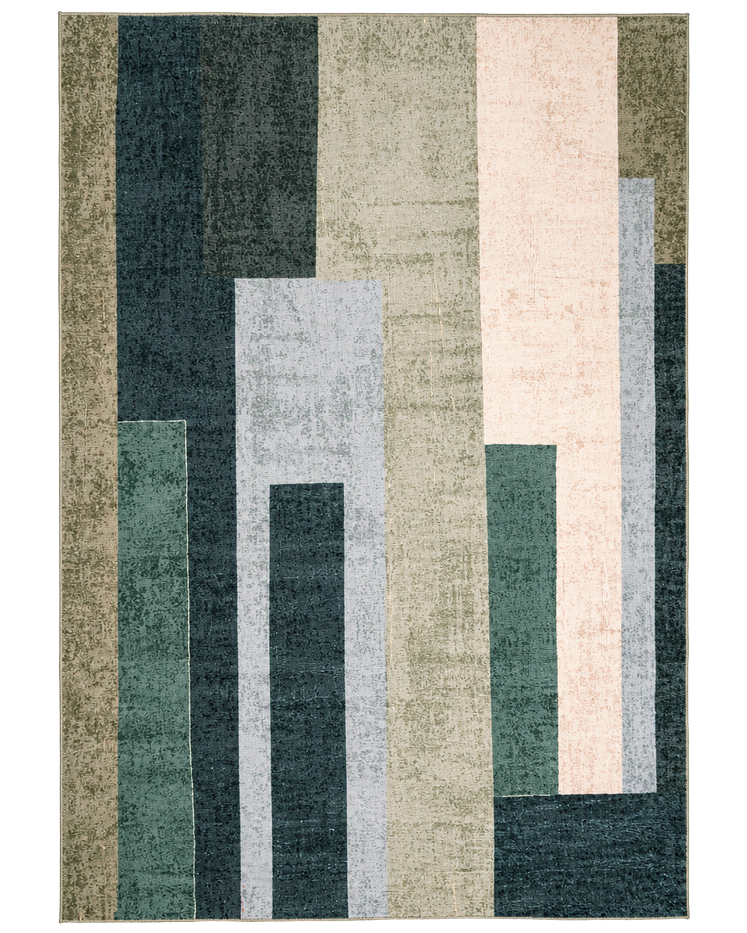 Tapis géométrique moderne - Vera Arena - beige, marron, gris, vert