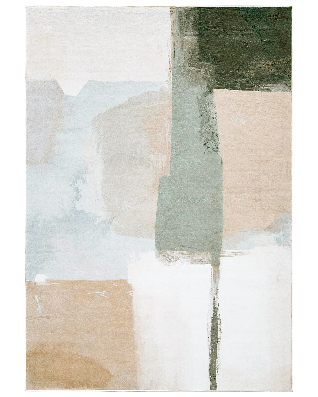 Tapis géométrique moderne - Vera Caramelo - beige, marron, bleu, gris