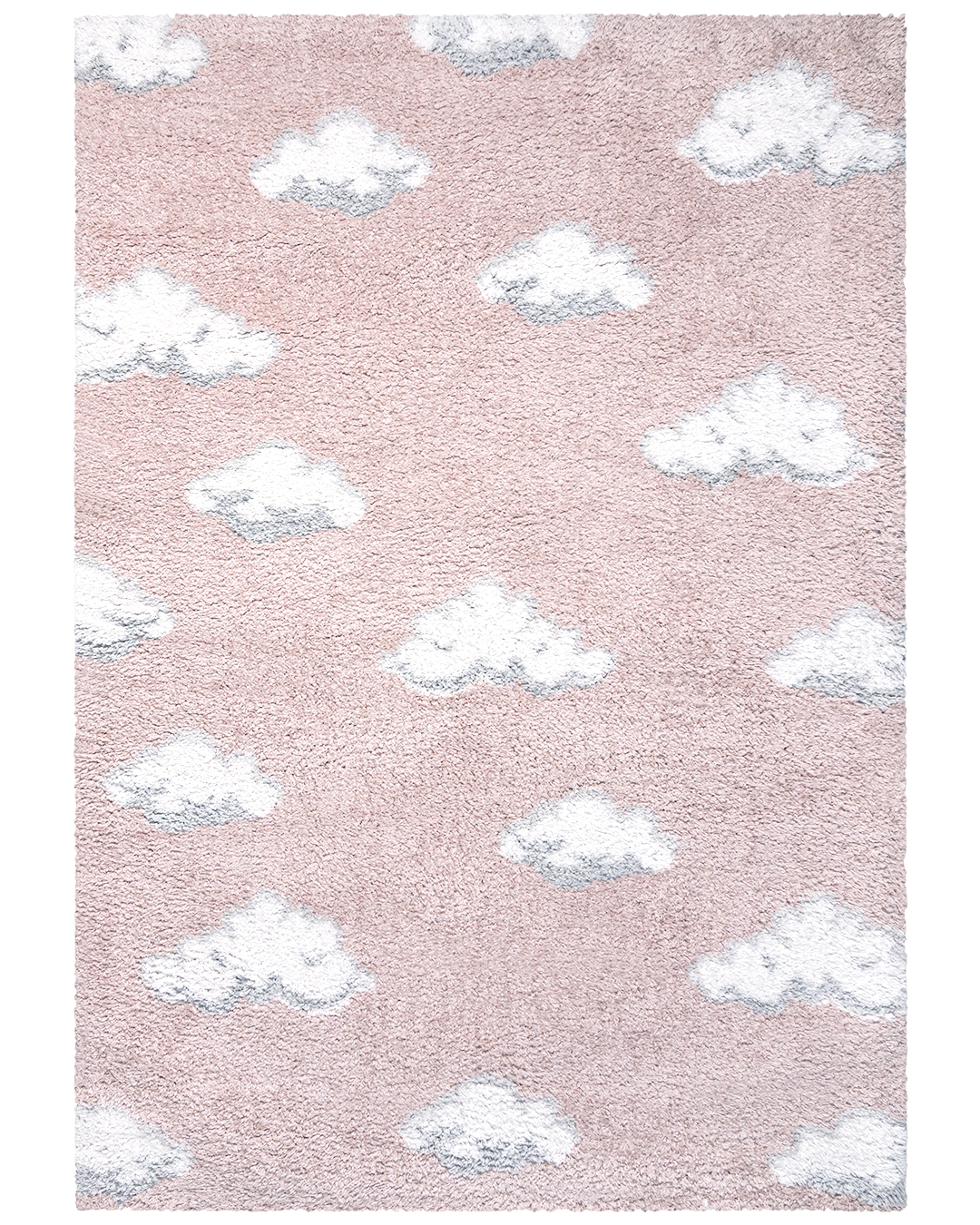 Tapis shaggy moderne - Vitoria Rosa - rose, nuages