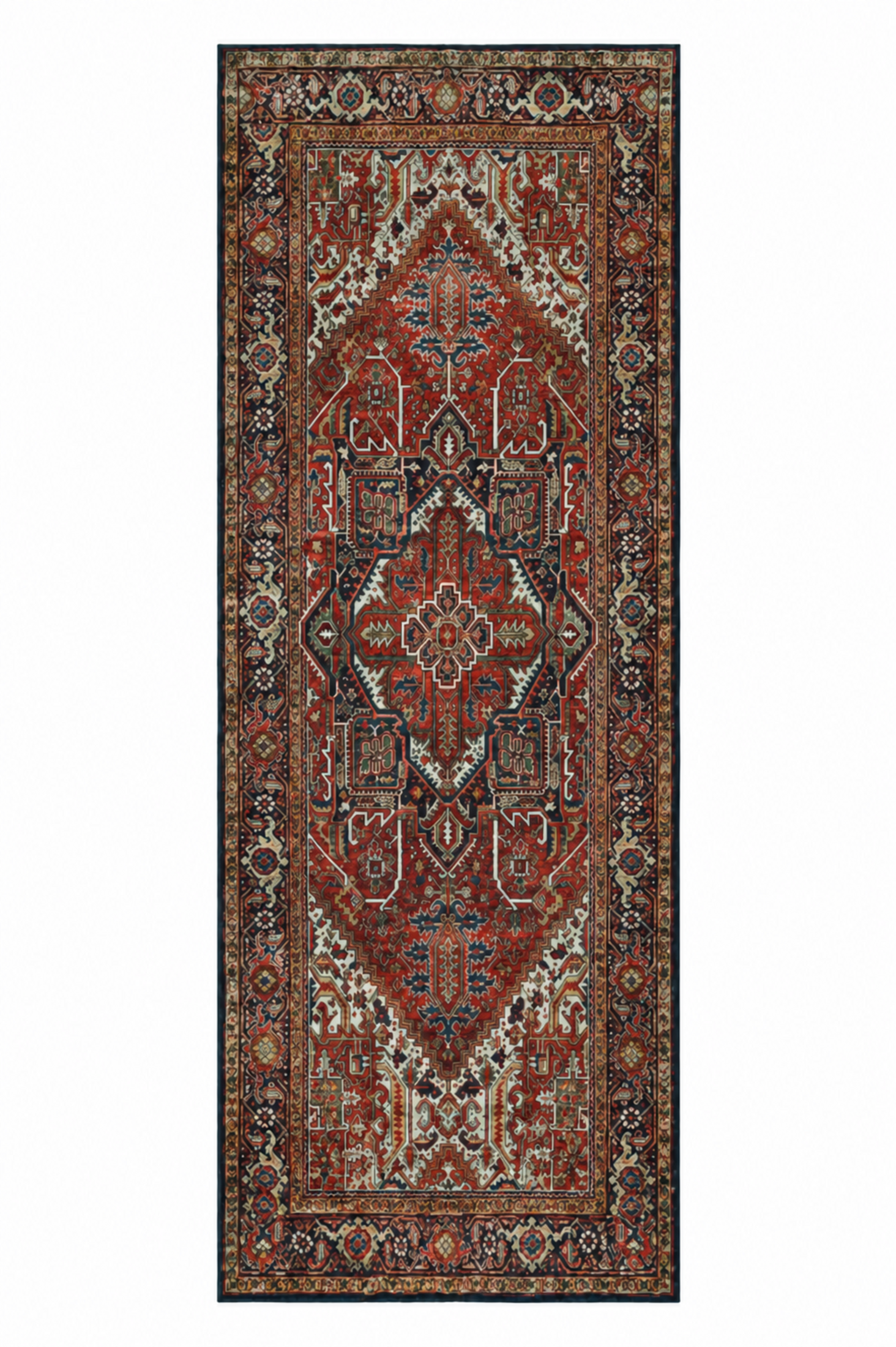 Tapis oriental traditionnel - Lalin Rojo - rouge, vintage