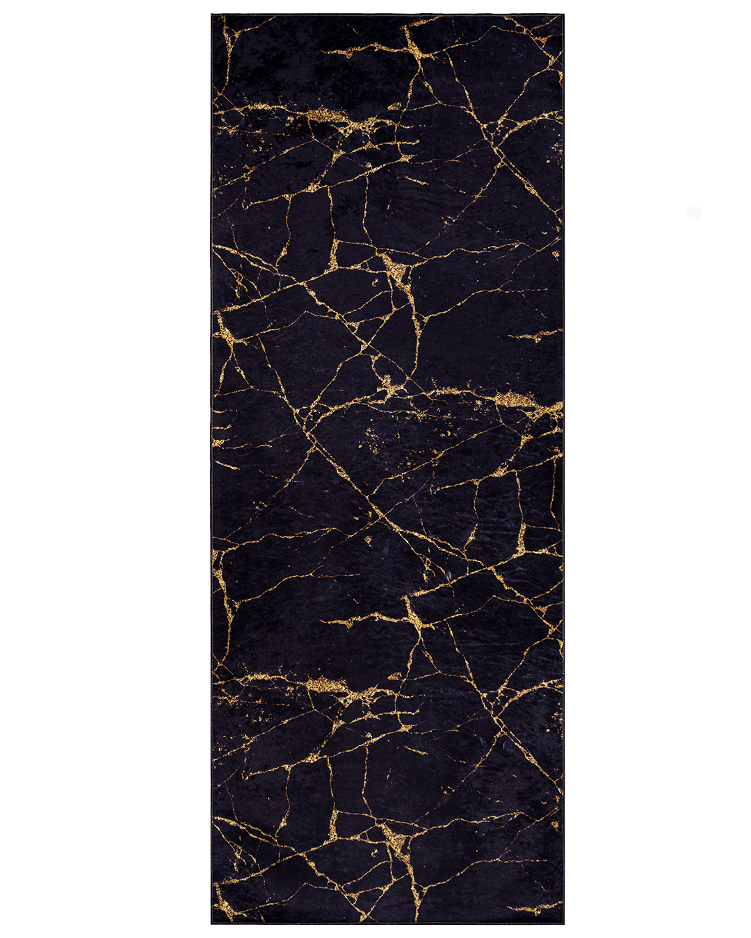Tapis pour cuisine / entrée à motif marbré - KITCHEN 2113 - antidérapant, moderne, noir et doré