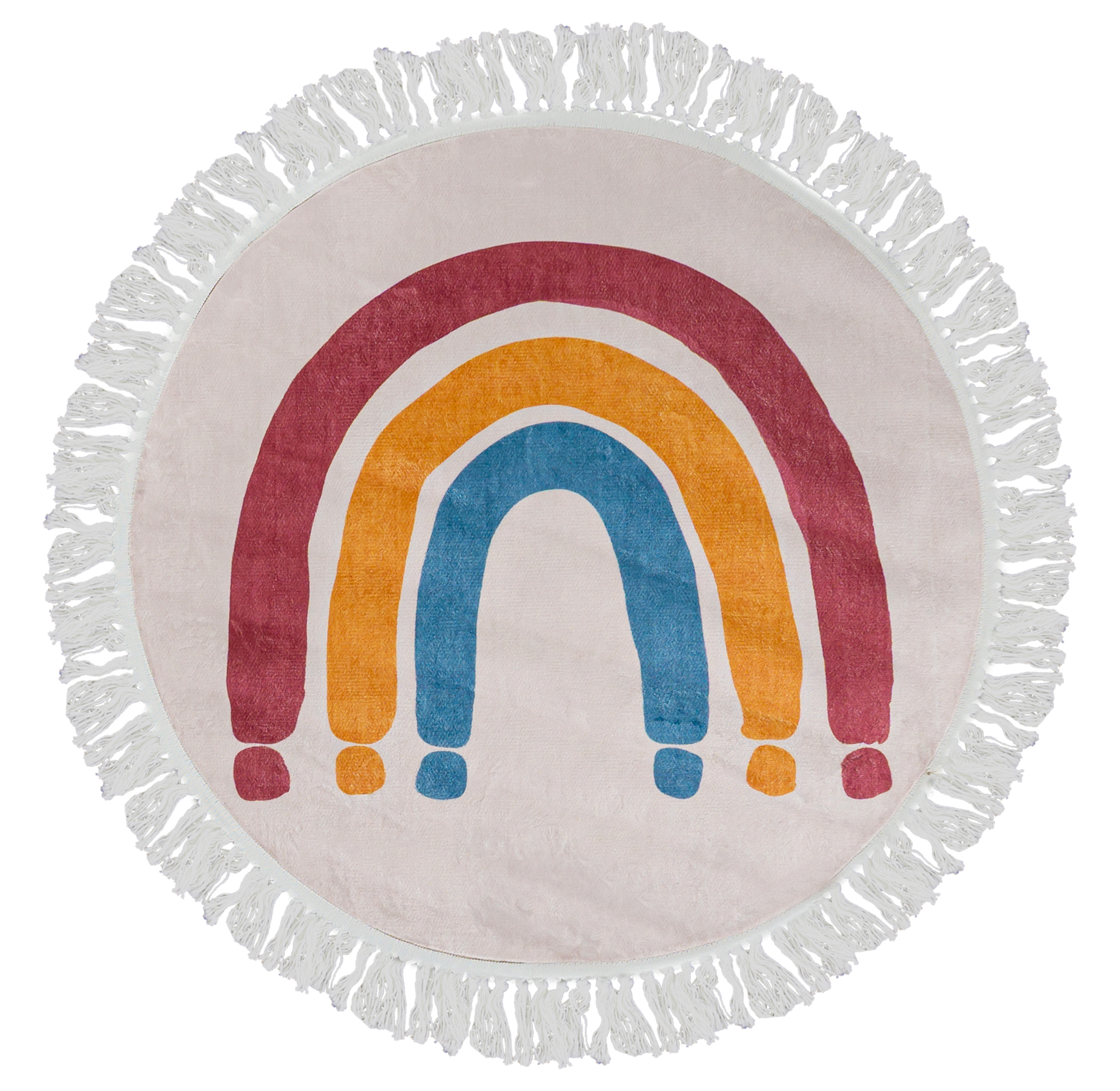 Tapis pour Enfants à Franges - Bello Carino Blu - arc-en-ciel, coloré