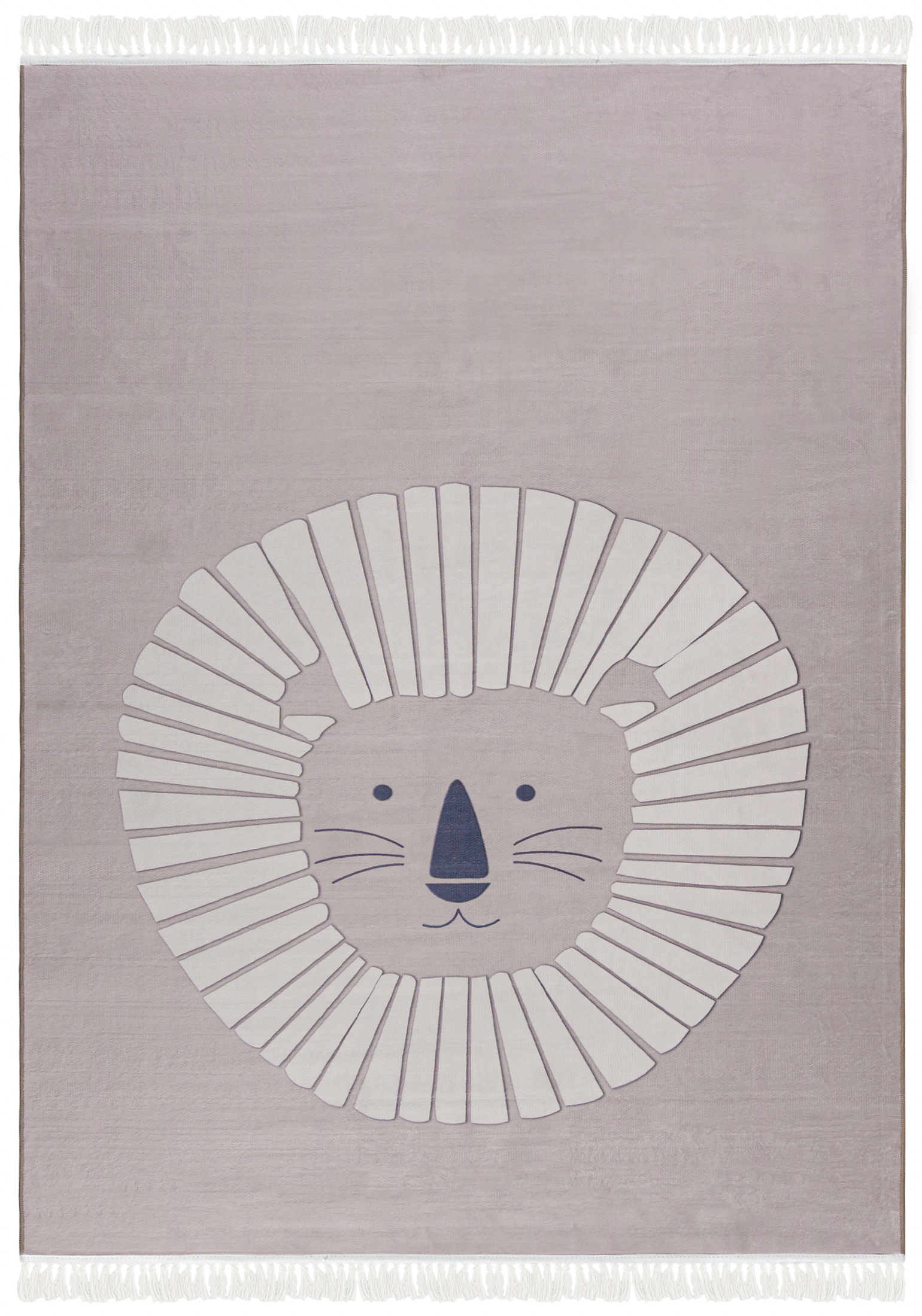 Tapis pour Enfants à Franges - Bello Leone Beige - lion, beige