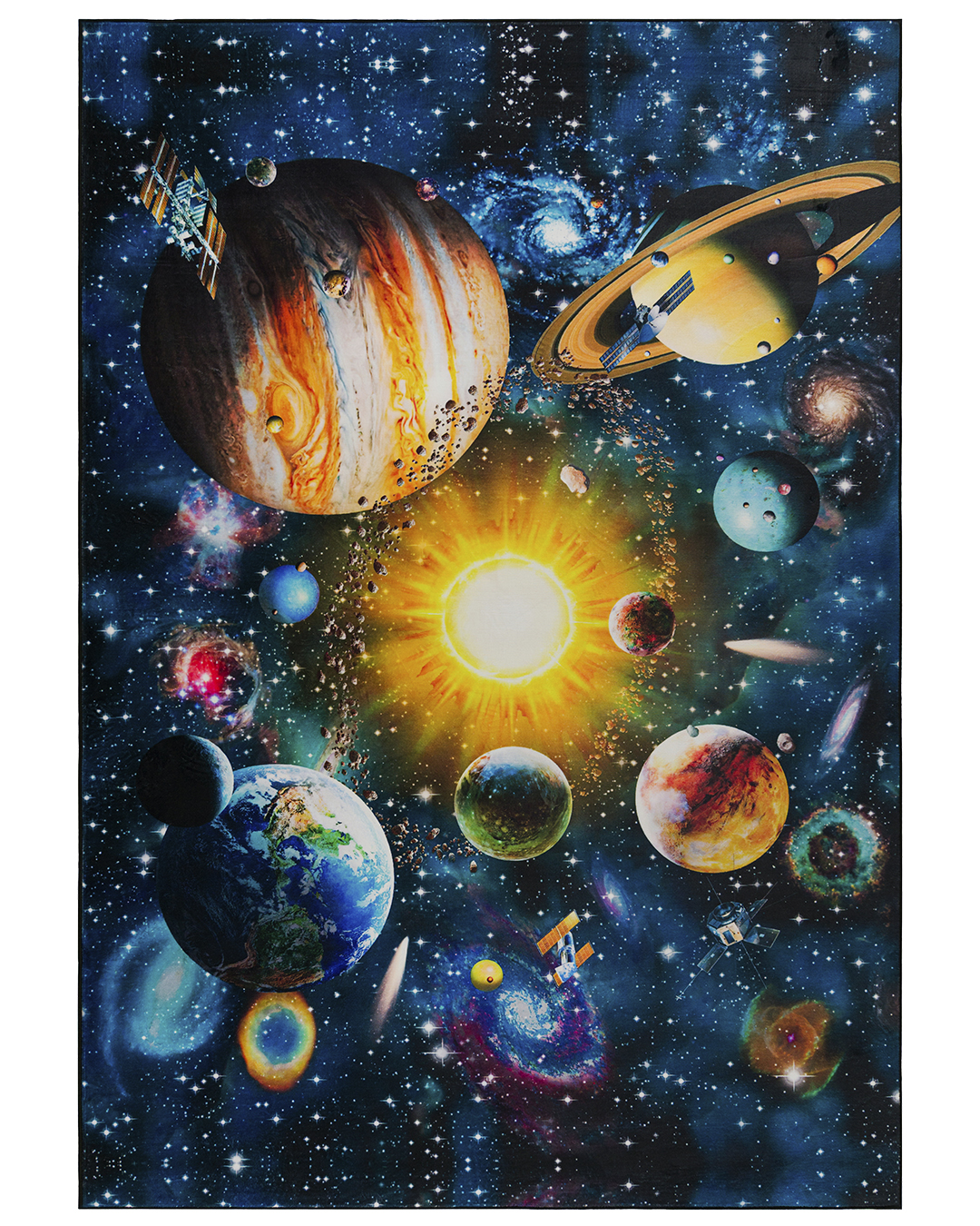 Tapis pour enfants Cosmos, Galaxie – Astro Marte – bleu marine, multicolore