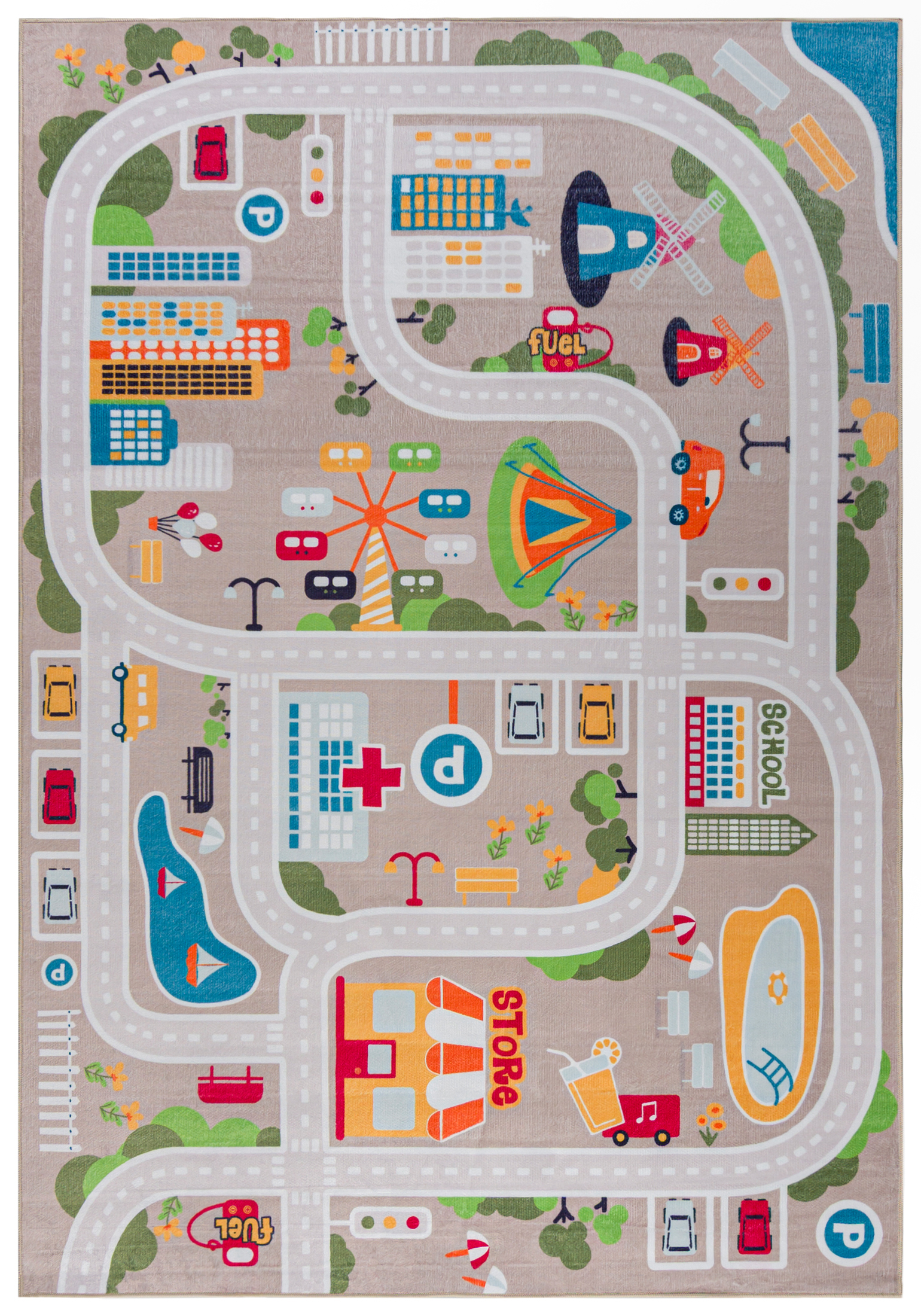 Tapis pour enfants - Bello Via Tipi - Route, rues, coloré