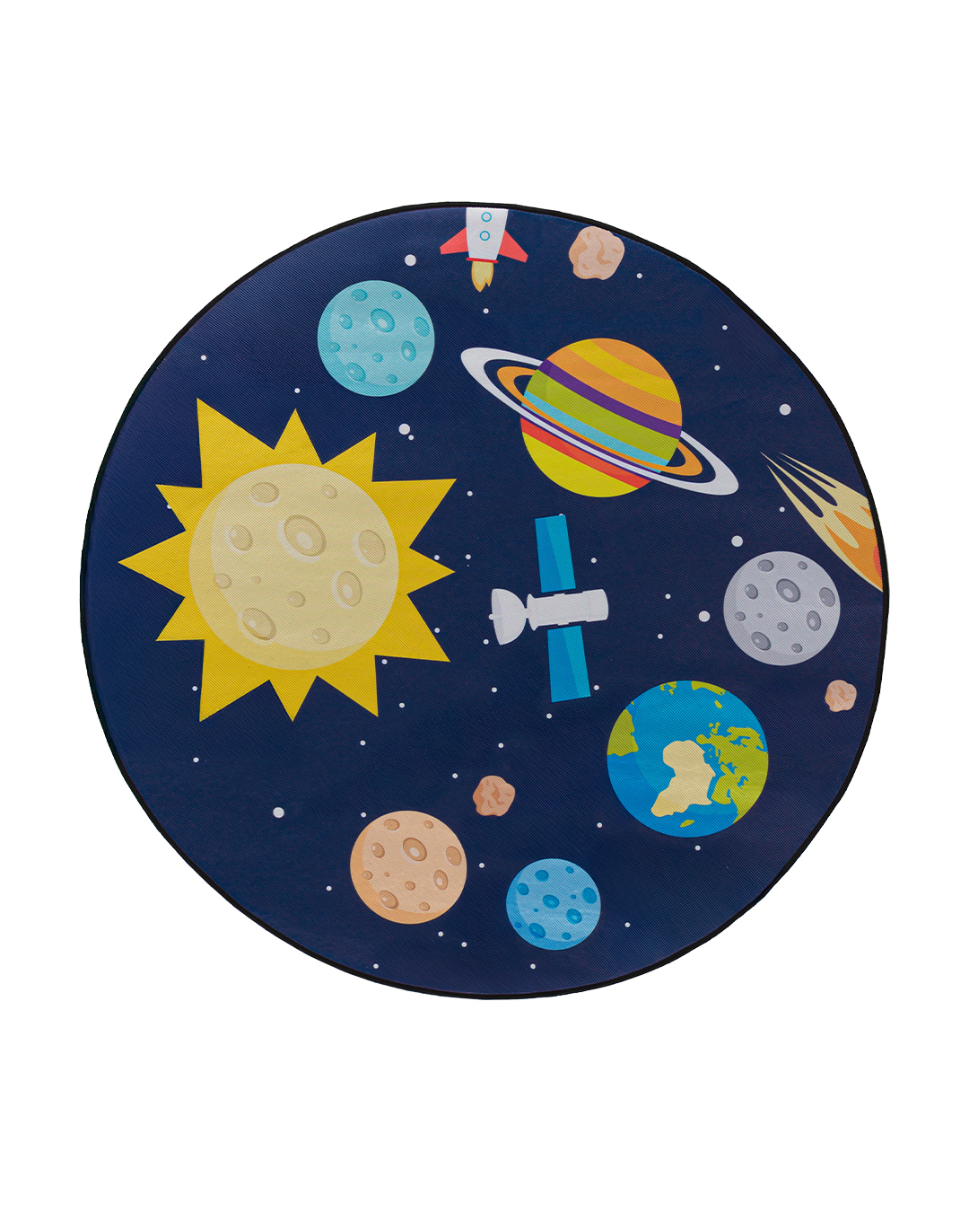 Tapis enfant – Bambini Stella – espace, bleu marine, multicolore