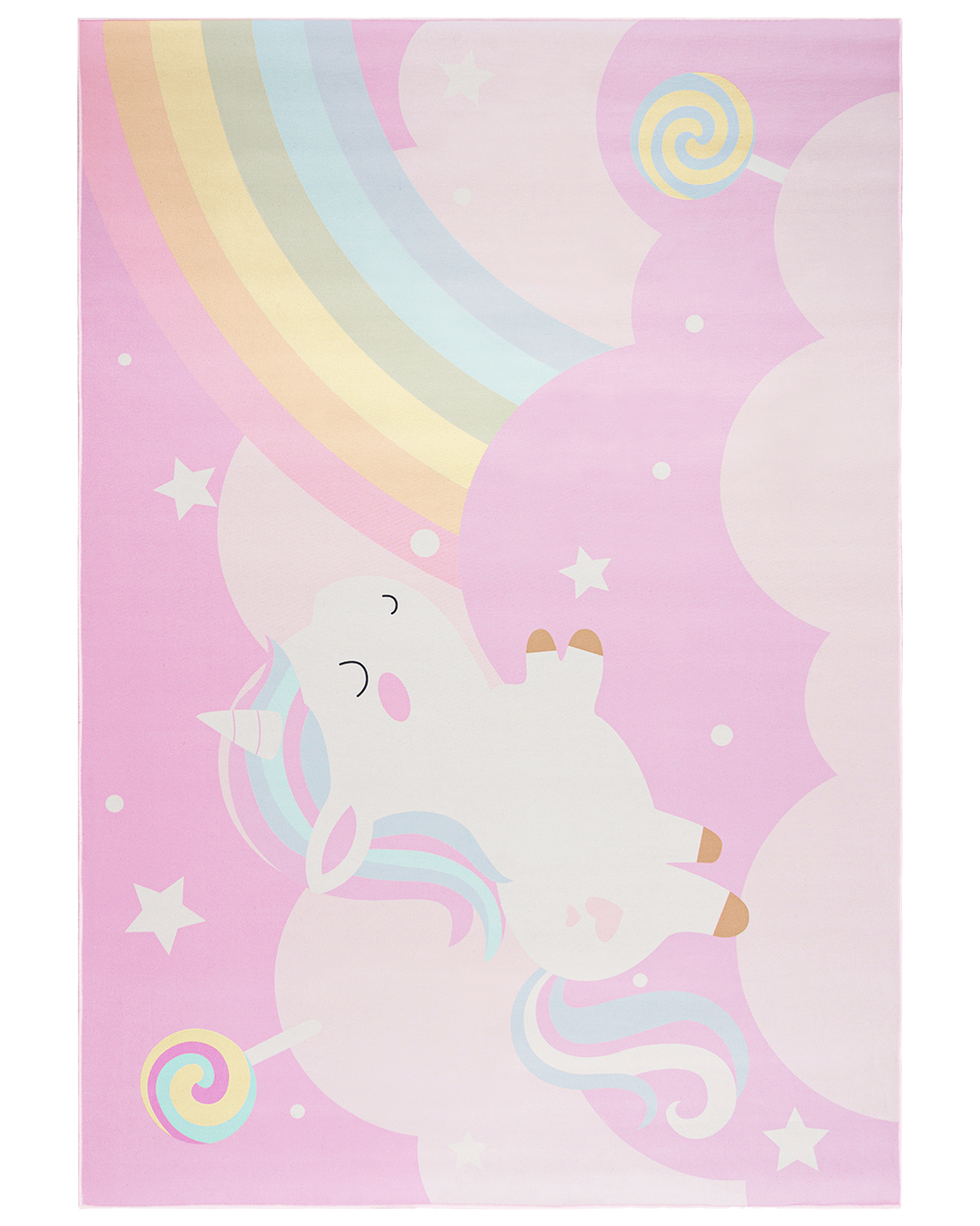 Tapis enfant – Bambini Vola – licorne, arc-en-ciel, rose