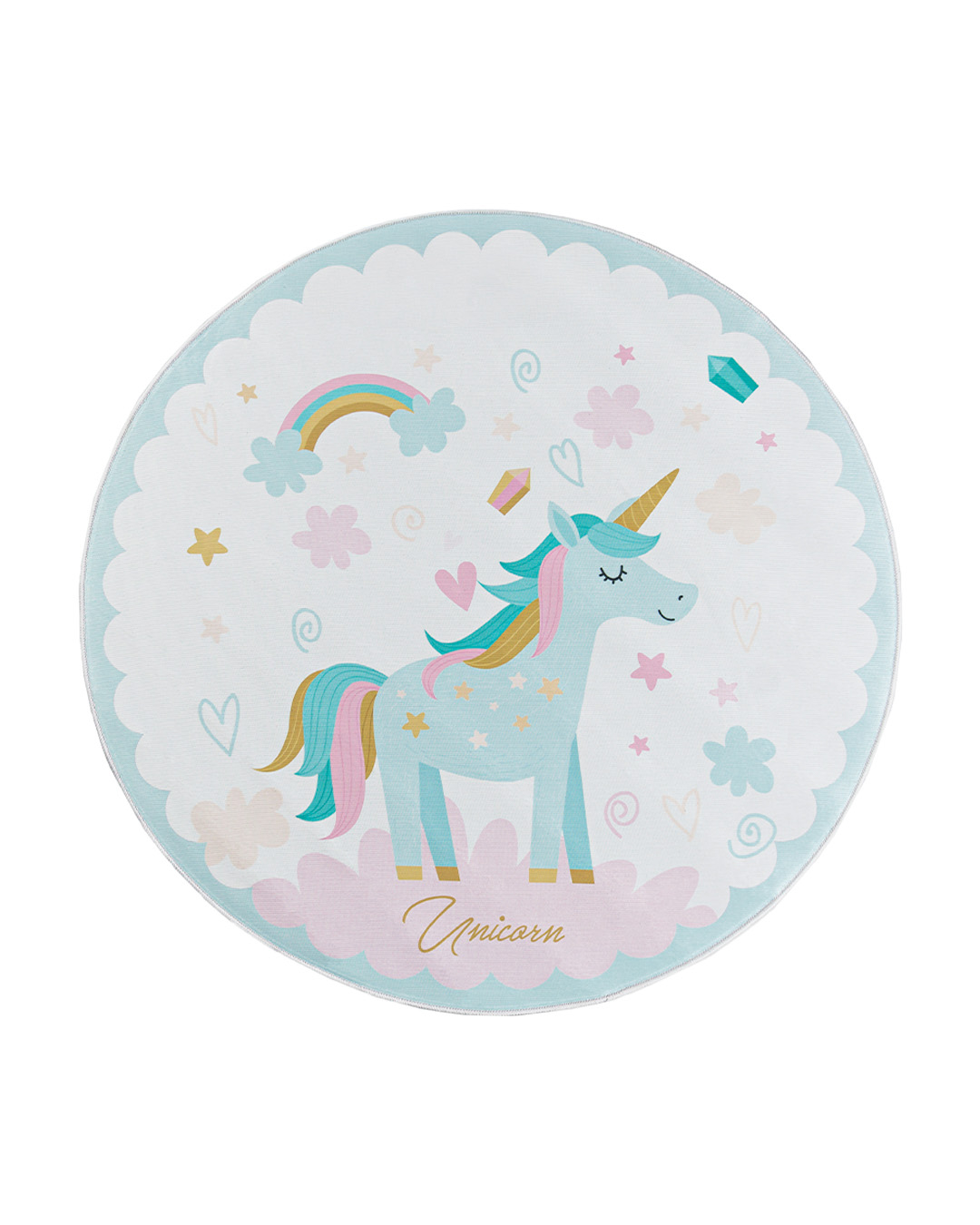 Tapis enfant – Bambini Dolce – licorne, blanc, rose, turquoise