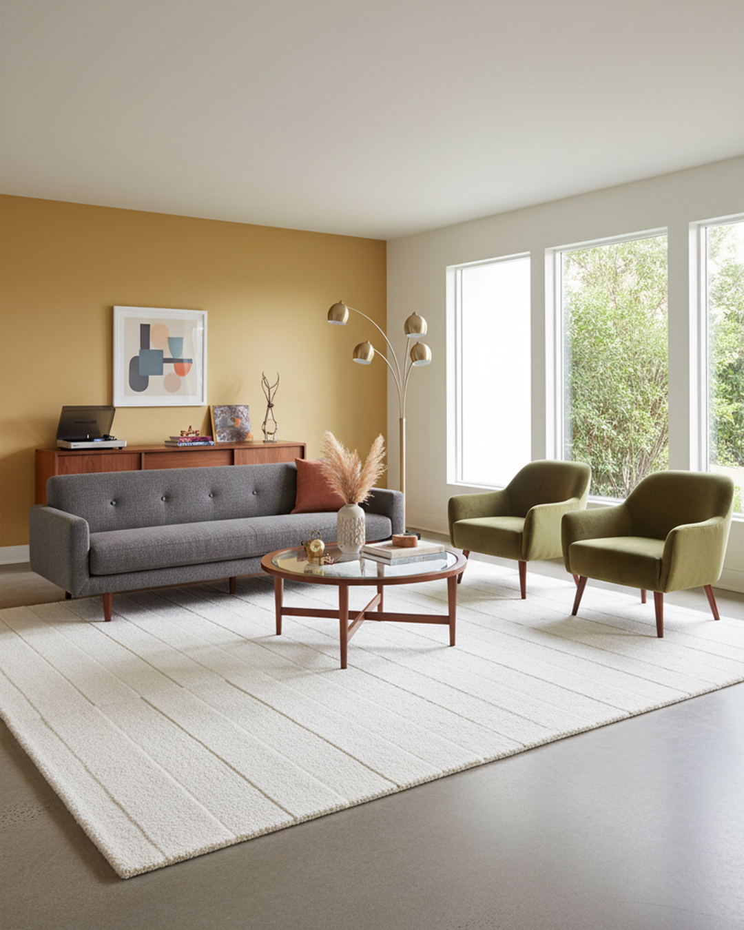 Tapis moderne - Perugia Lago - bouclé, agneau, crème
