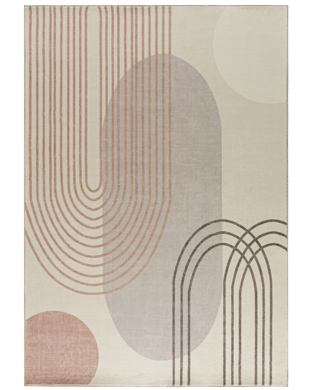 Tapis géométrique moderne - Modica Pietra - crème, violet
