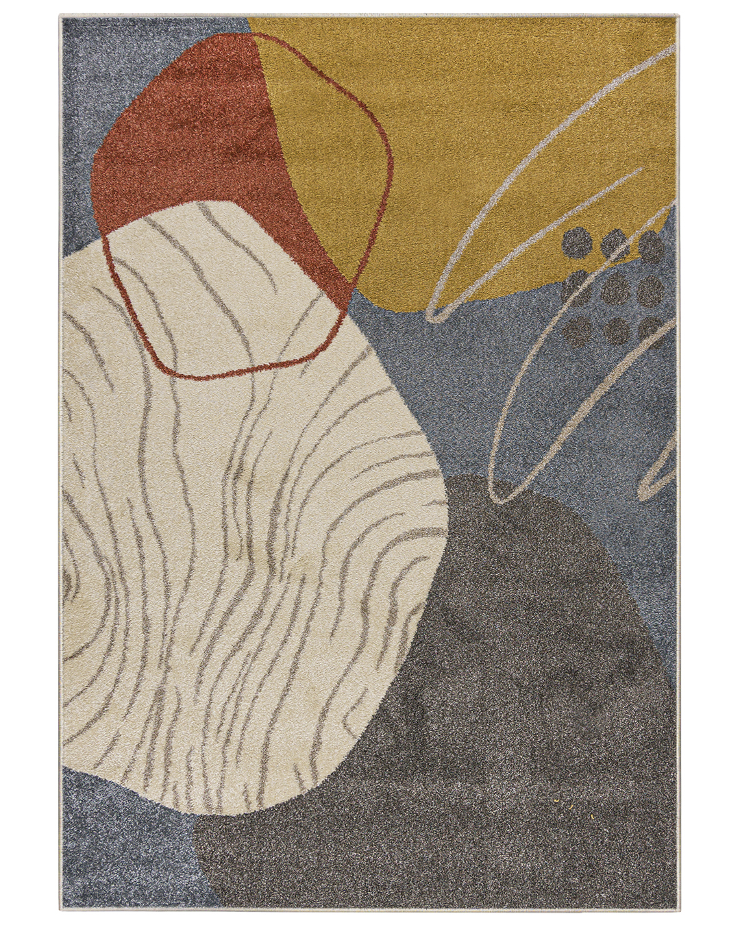 Tapis moderne - Lucy NP32D - crème, gris, jaune