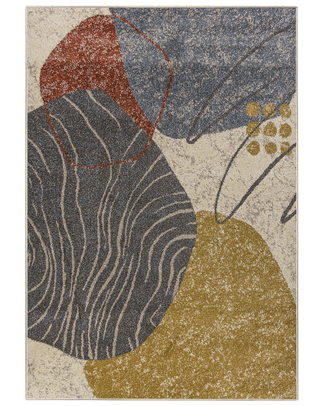 Tapis moderne - Lucy NP23F - crème, gris, jaune