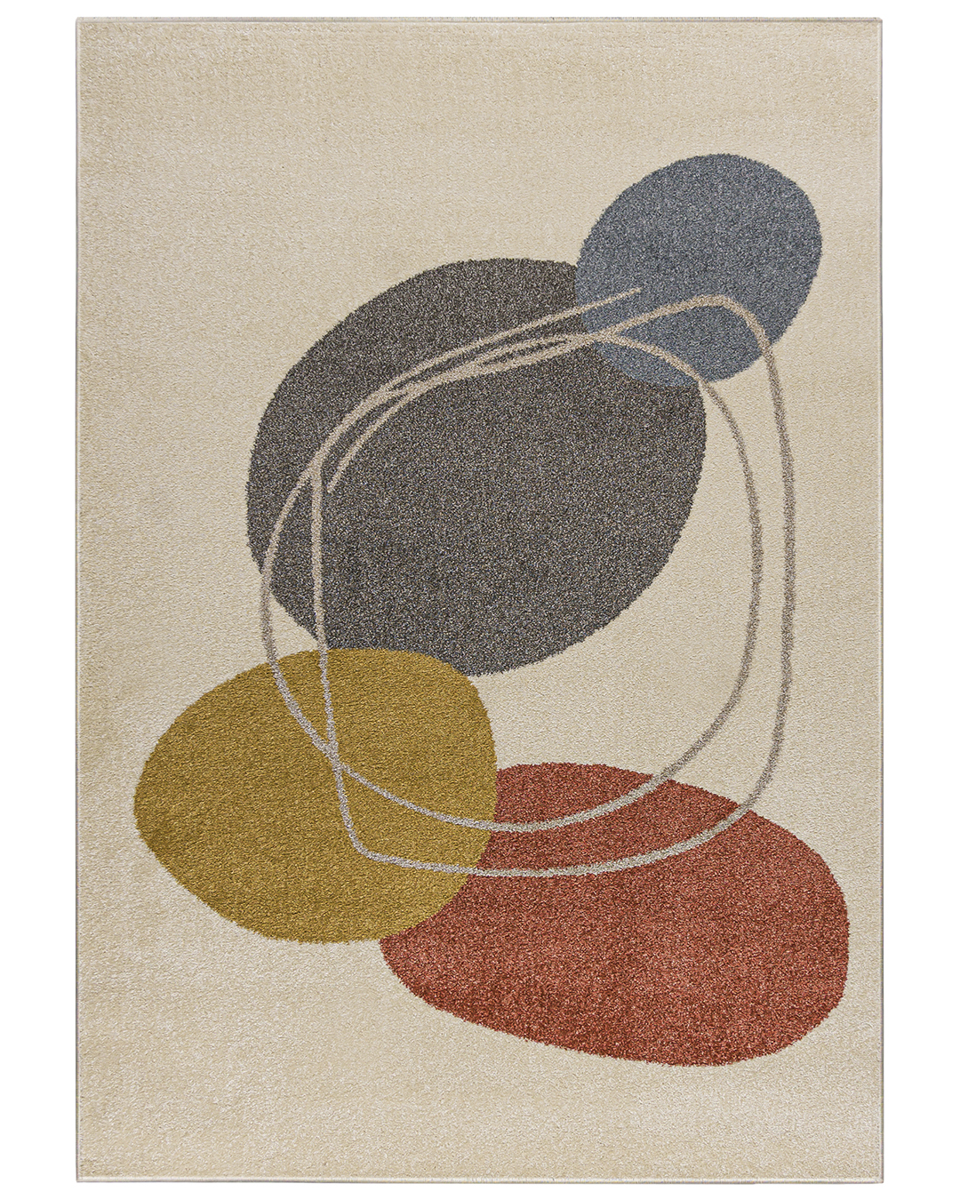 Tapis moderne - Lucy NP34C - crème, gris, jaune