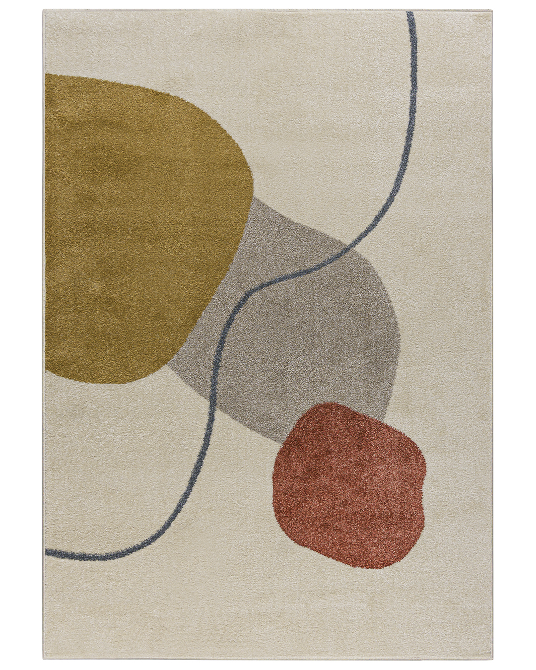 Tapis moderne - Lucy NP24F - crème, gris, jaune, rouge