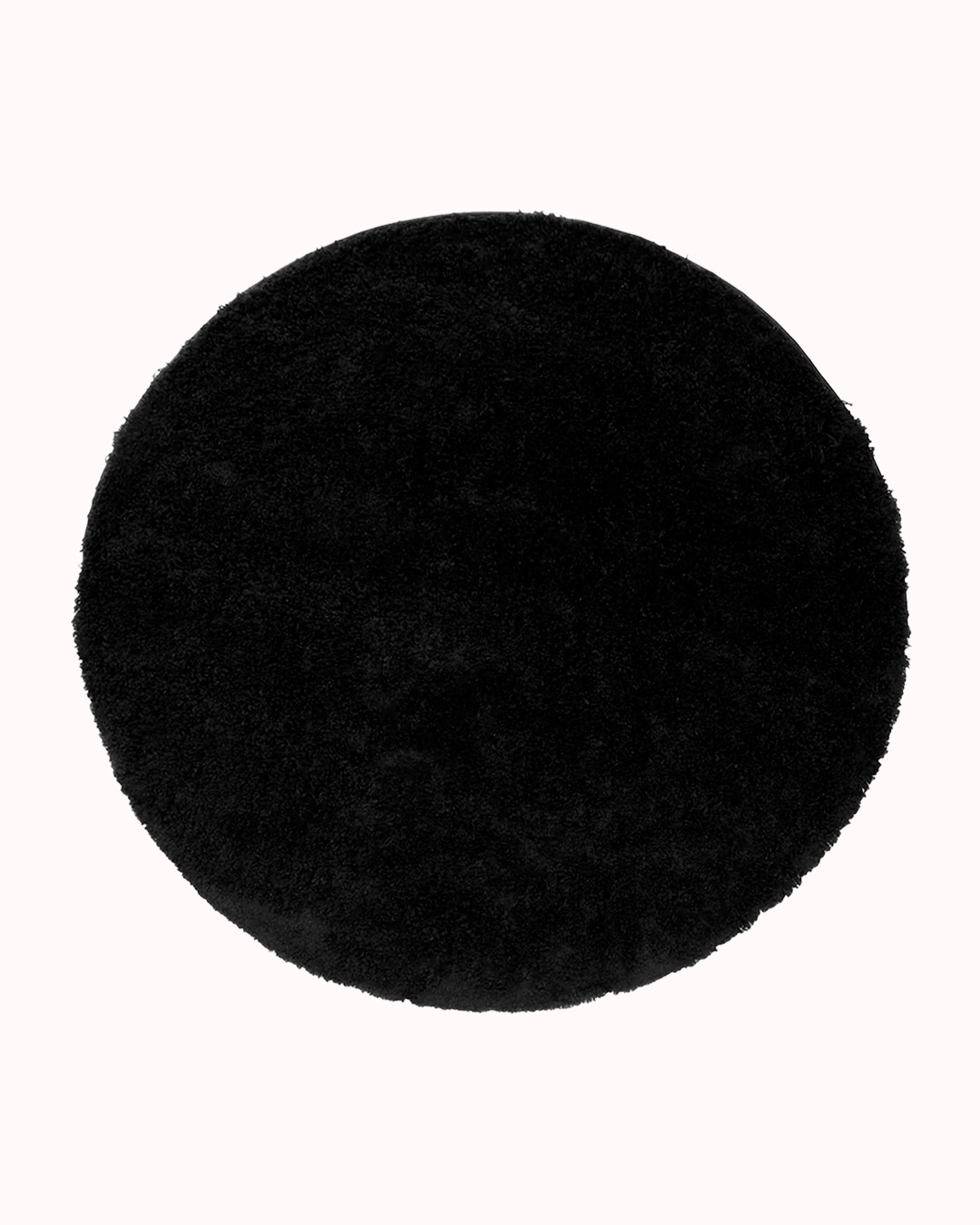 Tapis moderne Shaggy rond - Unito Nero - noir, uni