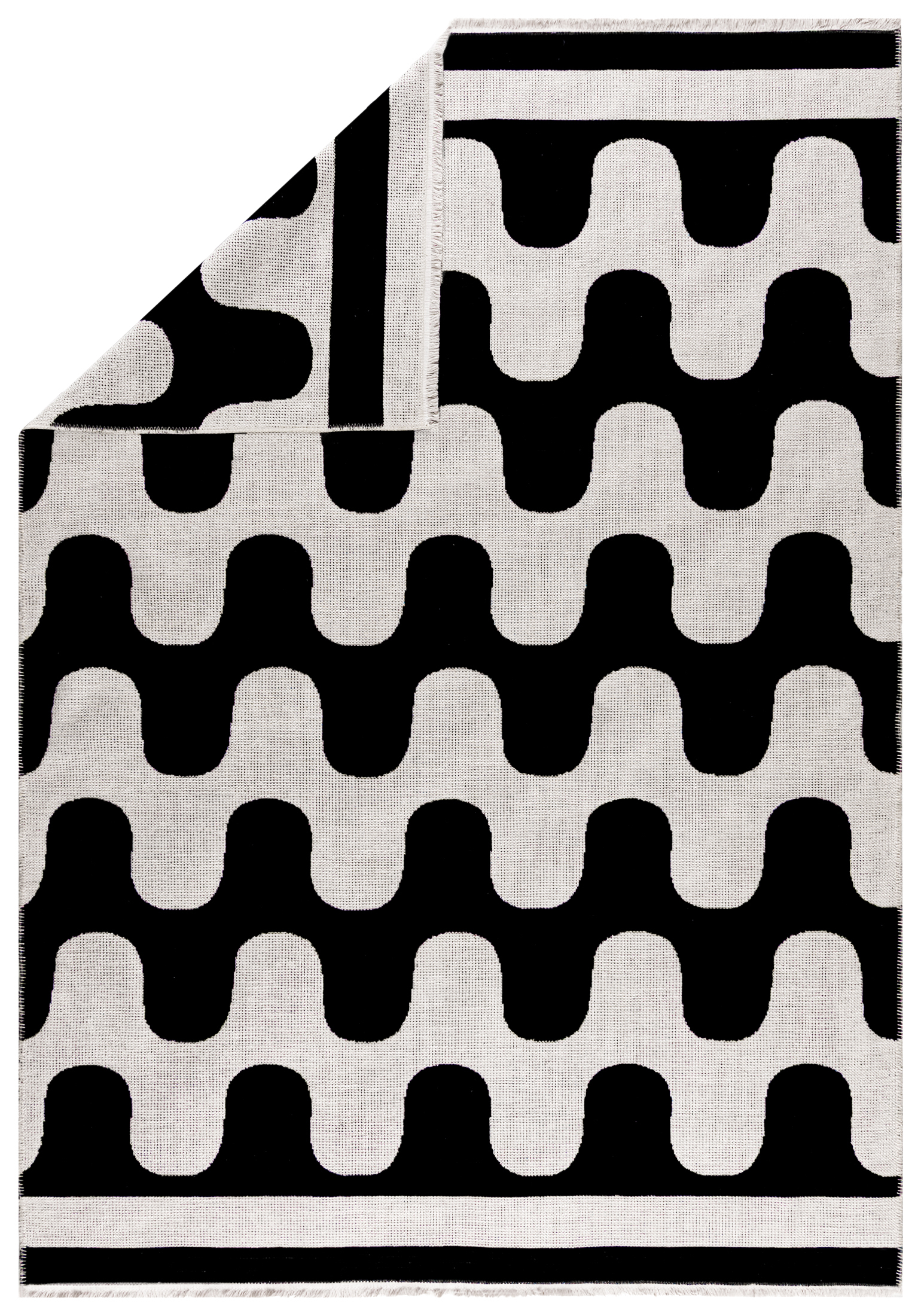 Tapis Moderne Réversible - Amalfi Vero - noir et blanc