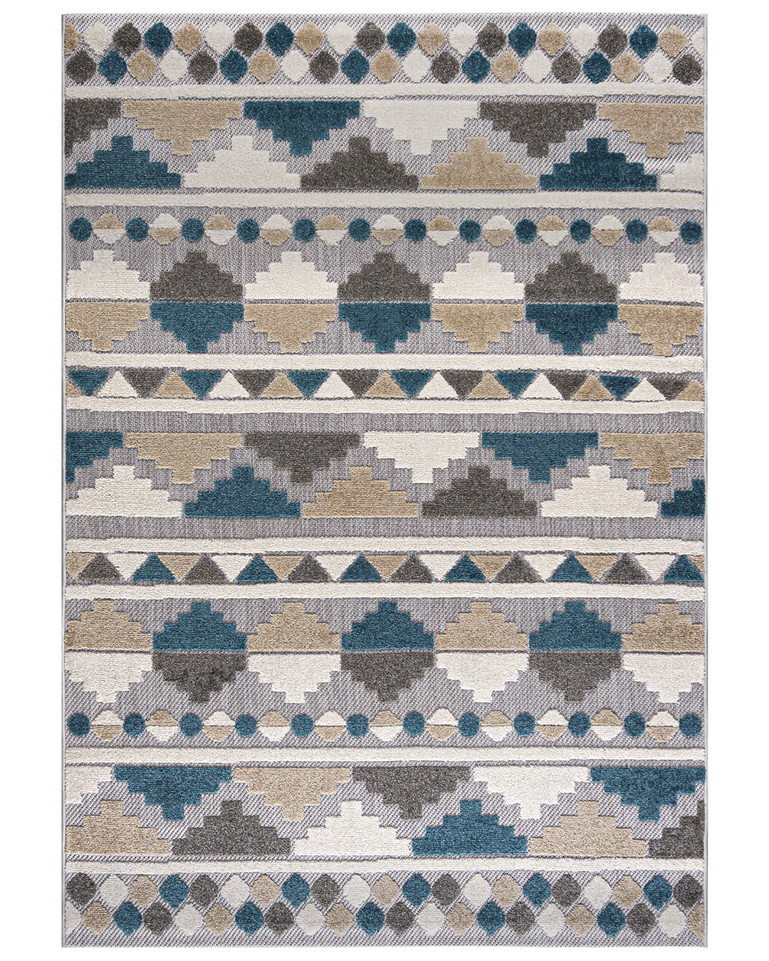Tapis d'extérieur / d'intérieur - Vasco Blu - bleu, gris, imperméable