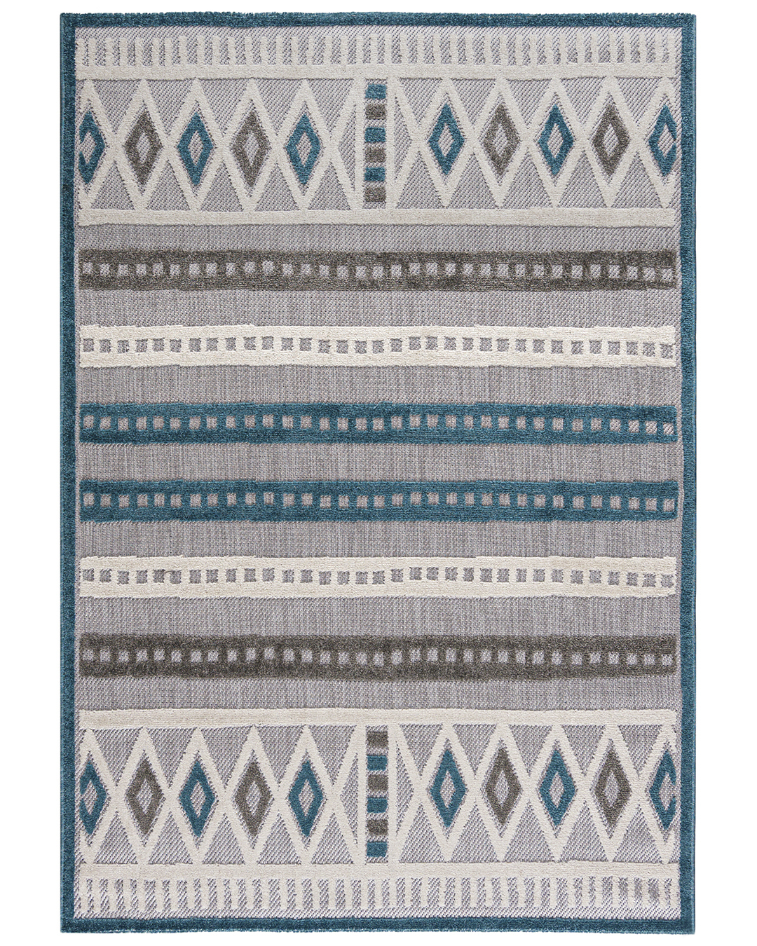 Tapis d'extérieur / d'intérieur - Verbania Blu - bleu, gris, imperméable