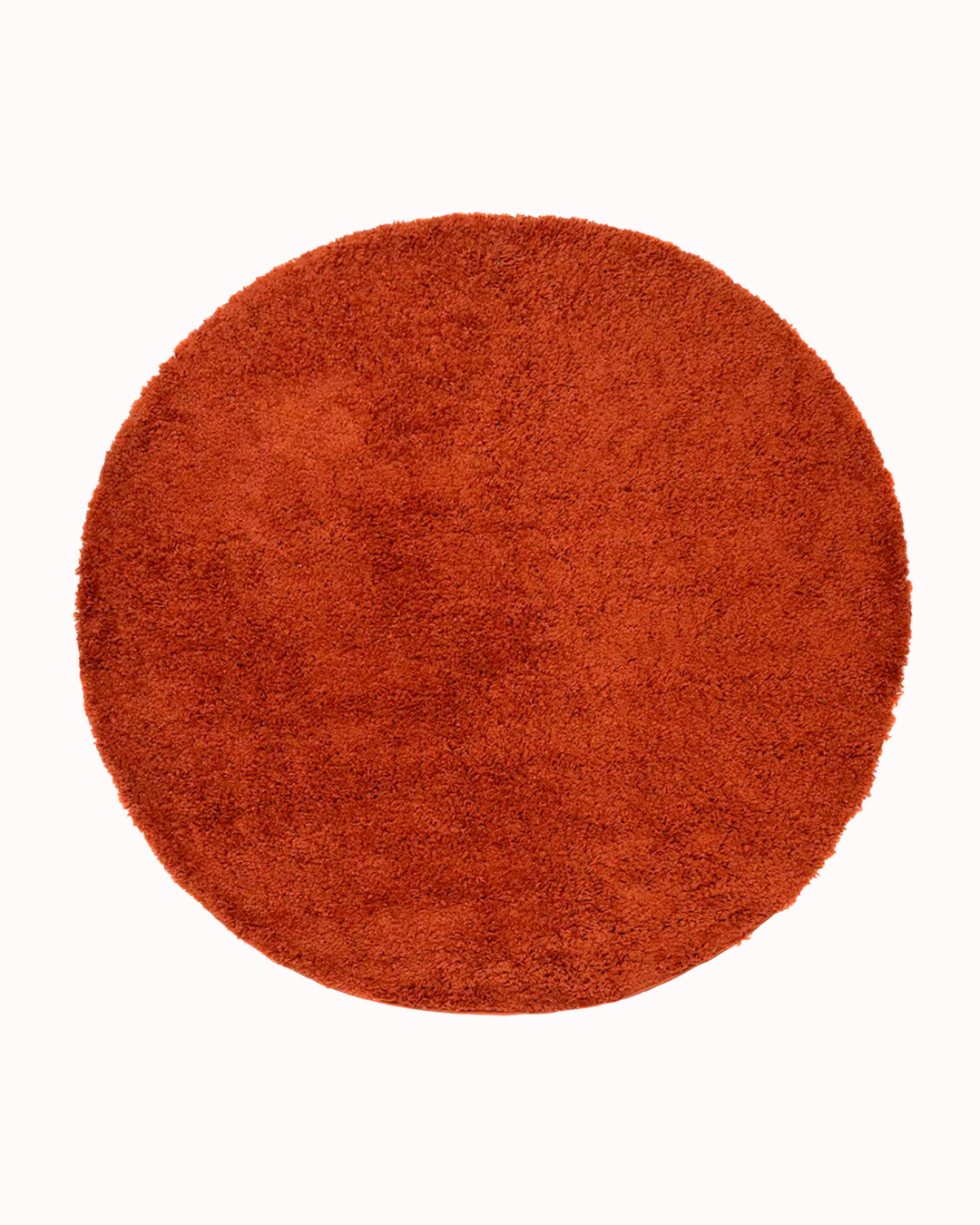 Tapis moderne Shaggy rond - Unito Terra - rouge, uni