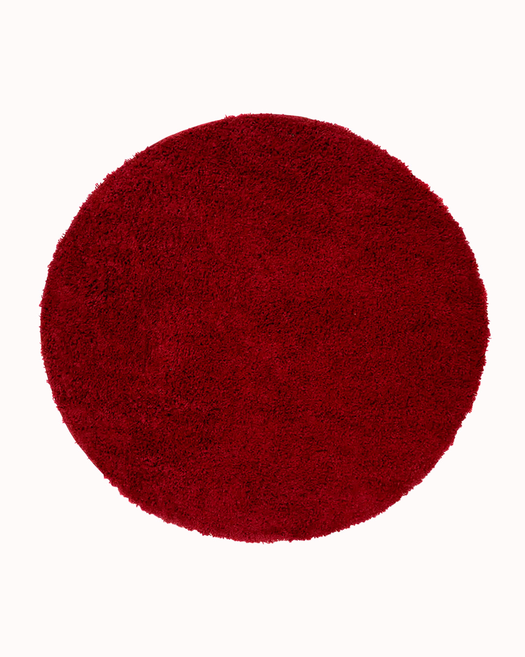 Tapis moderne Shaggy rond - Unito Rosso - rouge, uni
