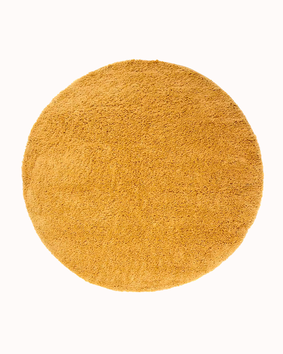 Tapis moderne Shaggy rond - Unito Giallo - jaune, moutarde, uni
