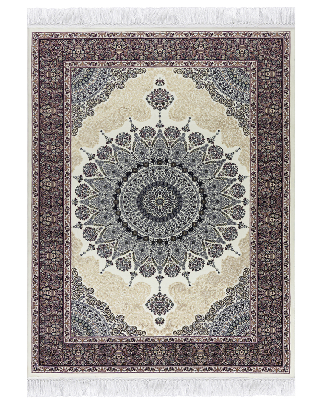 Tapis Traditionnel à Franges- Palazzo Veste - beige, rose