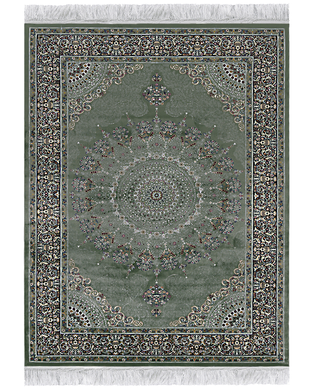 Tapis Traditionnel à Franges- Palazzo Trono - vert